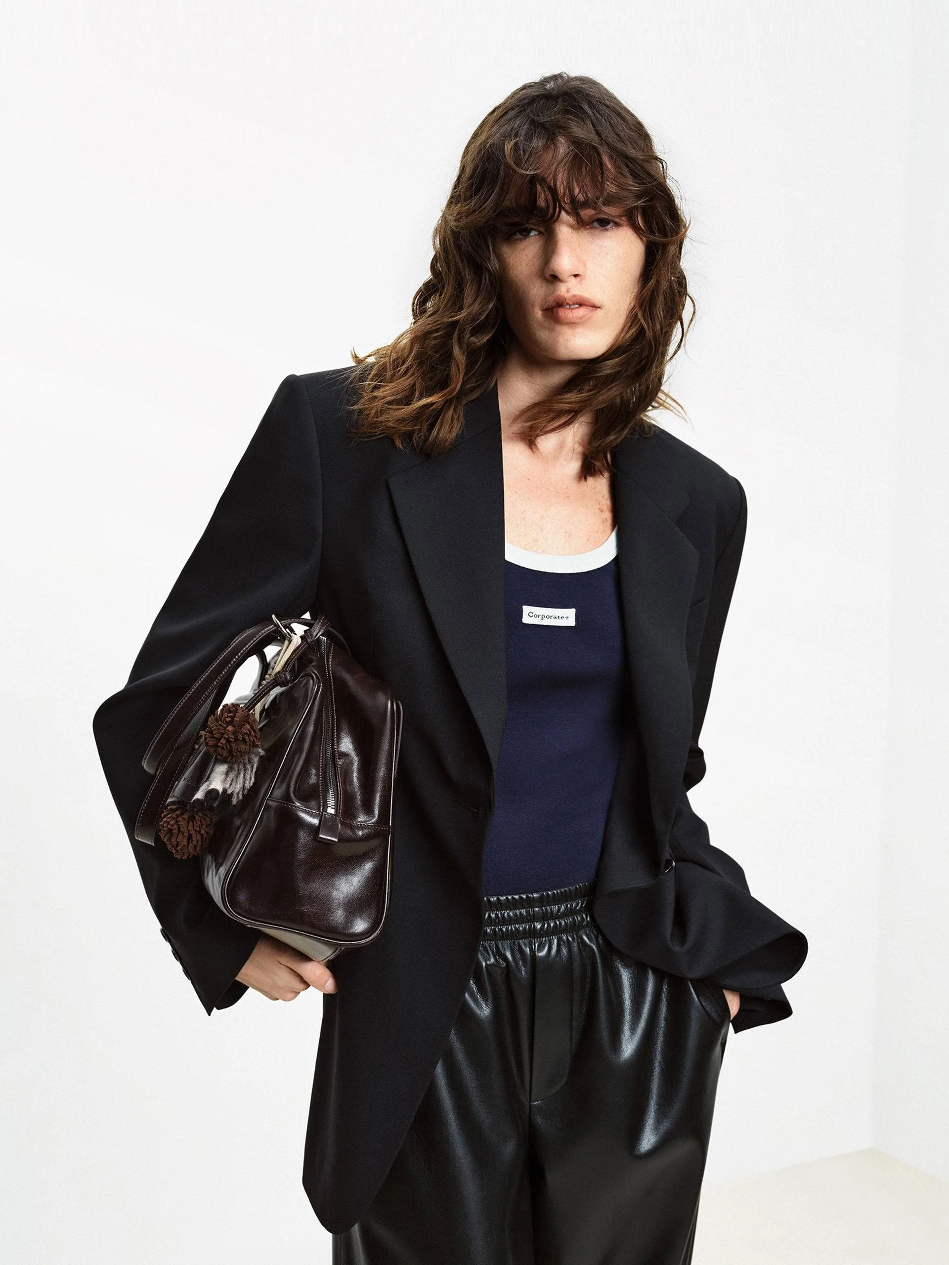 Pad Shoulder Structured Blazer