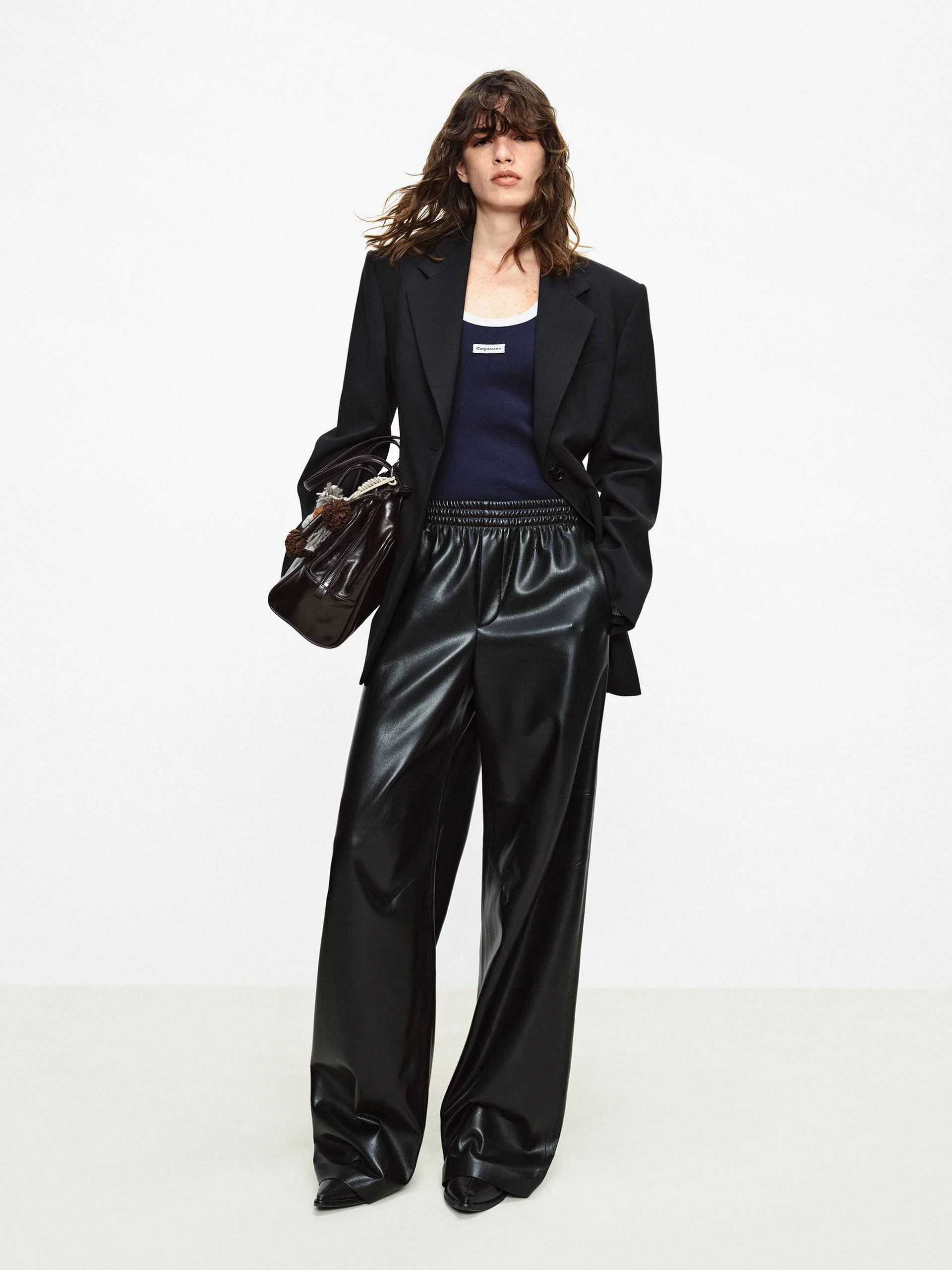 Pad Shoulder Structured Blazer - Image 2