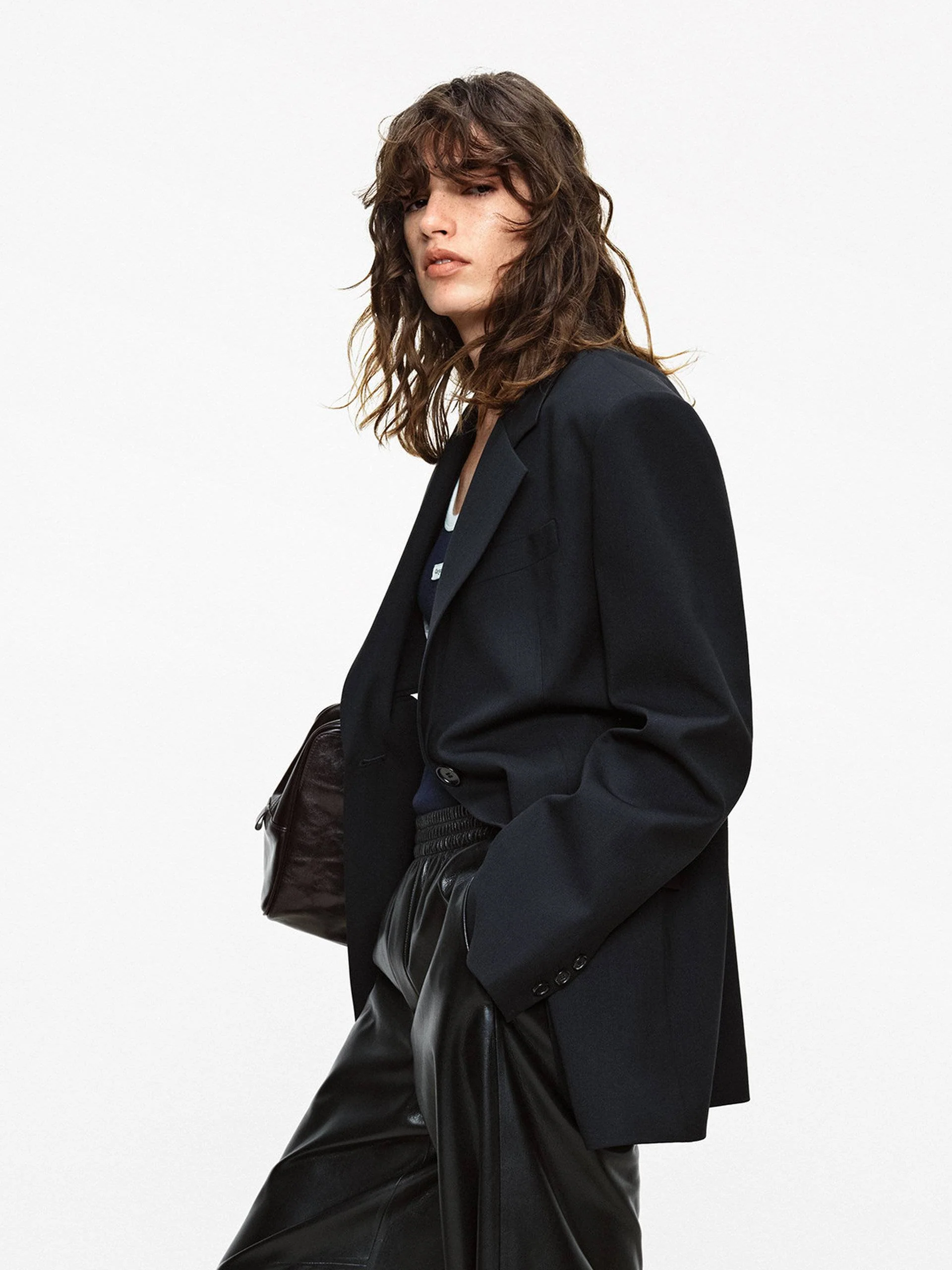Pad Shoulder Structured Blazer - Image 6