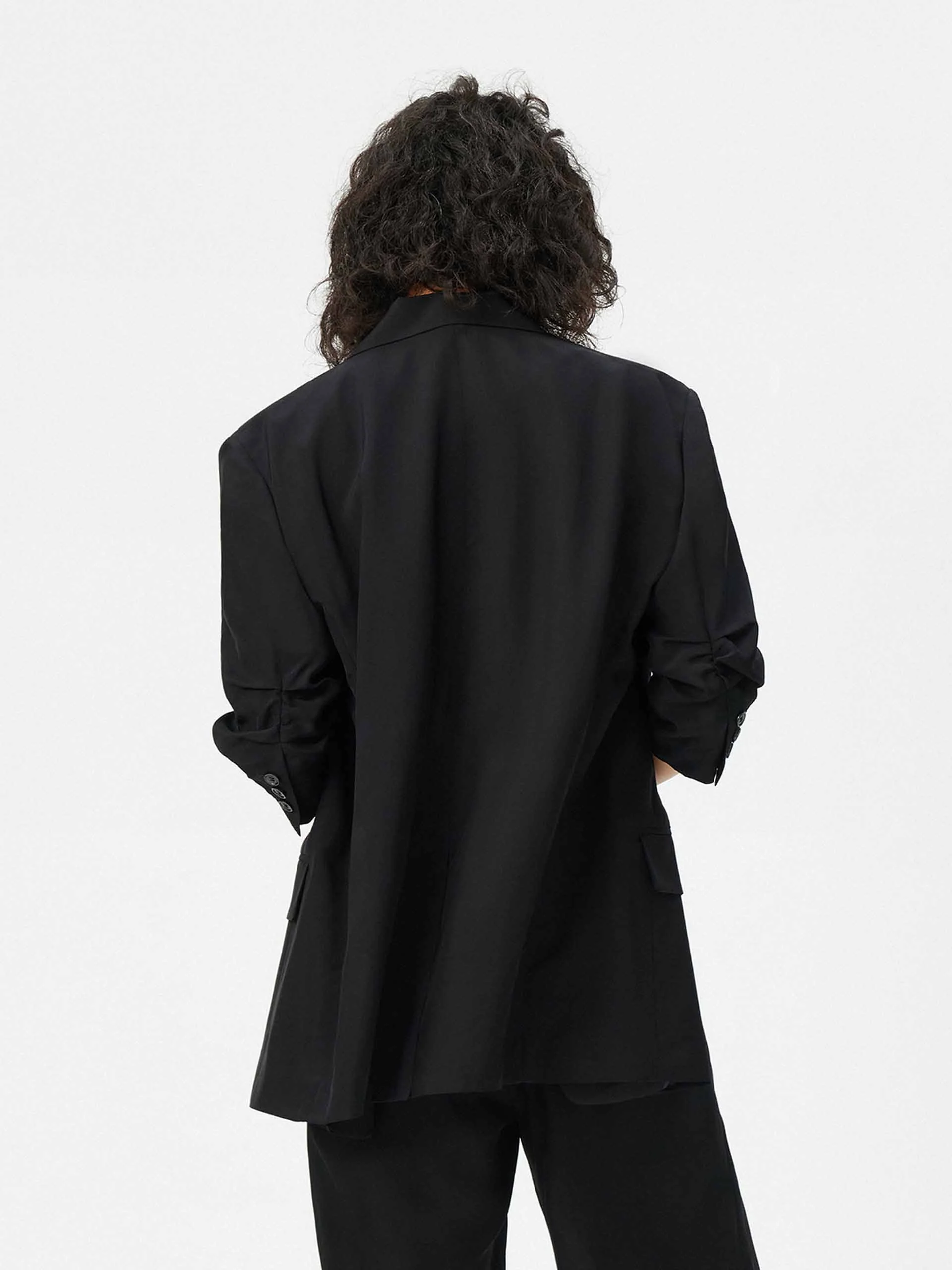 Padded Shoulders Relaxed Blazer - Image 11