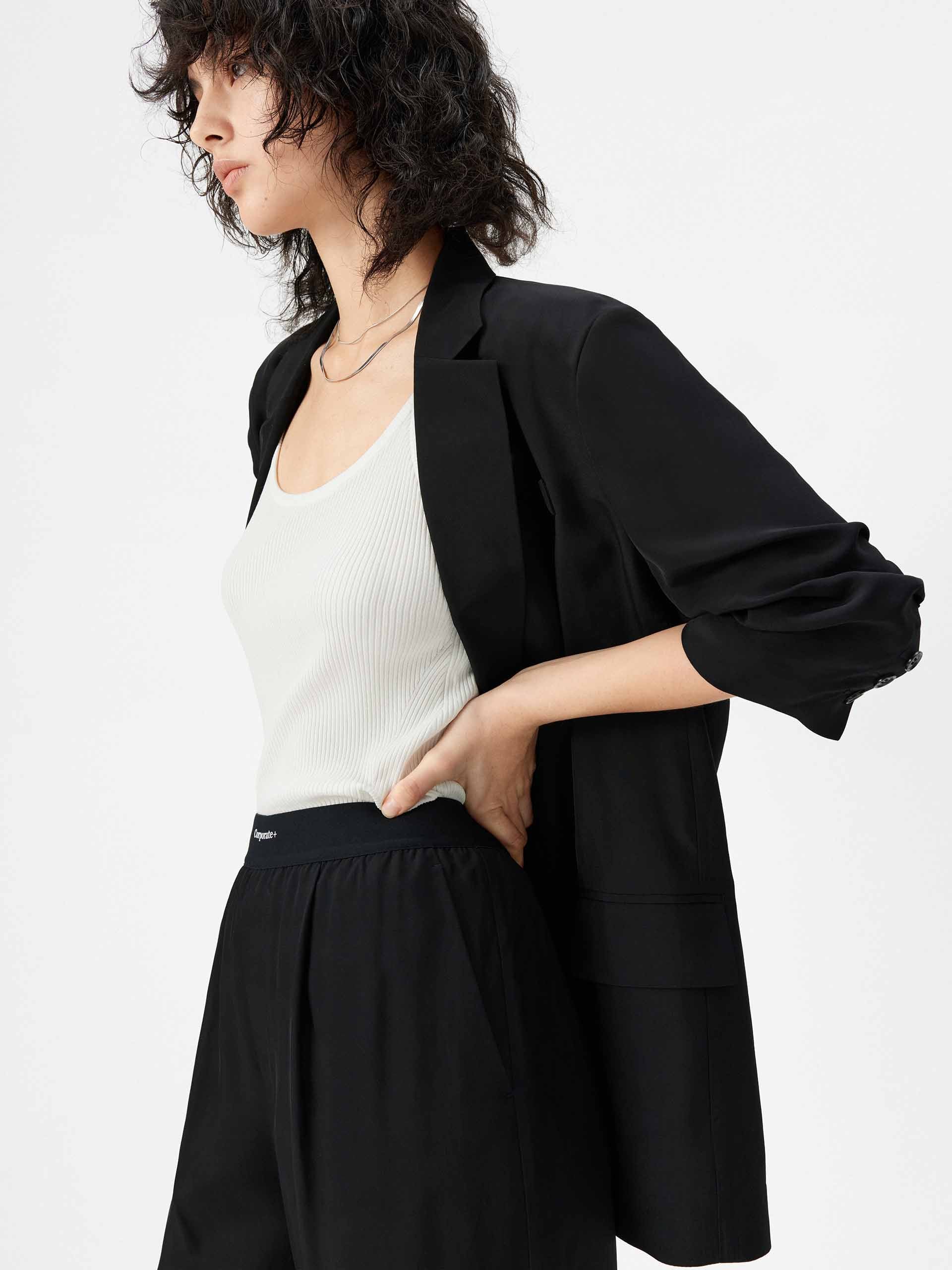 Padded Shoulders Relaxed Blazer - Image 14