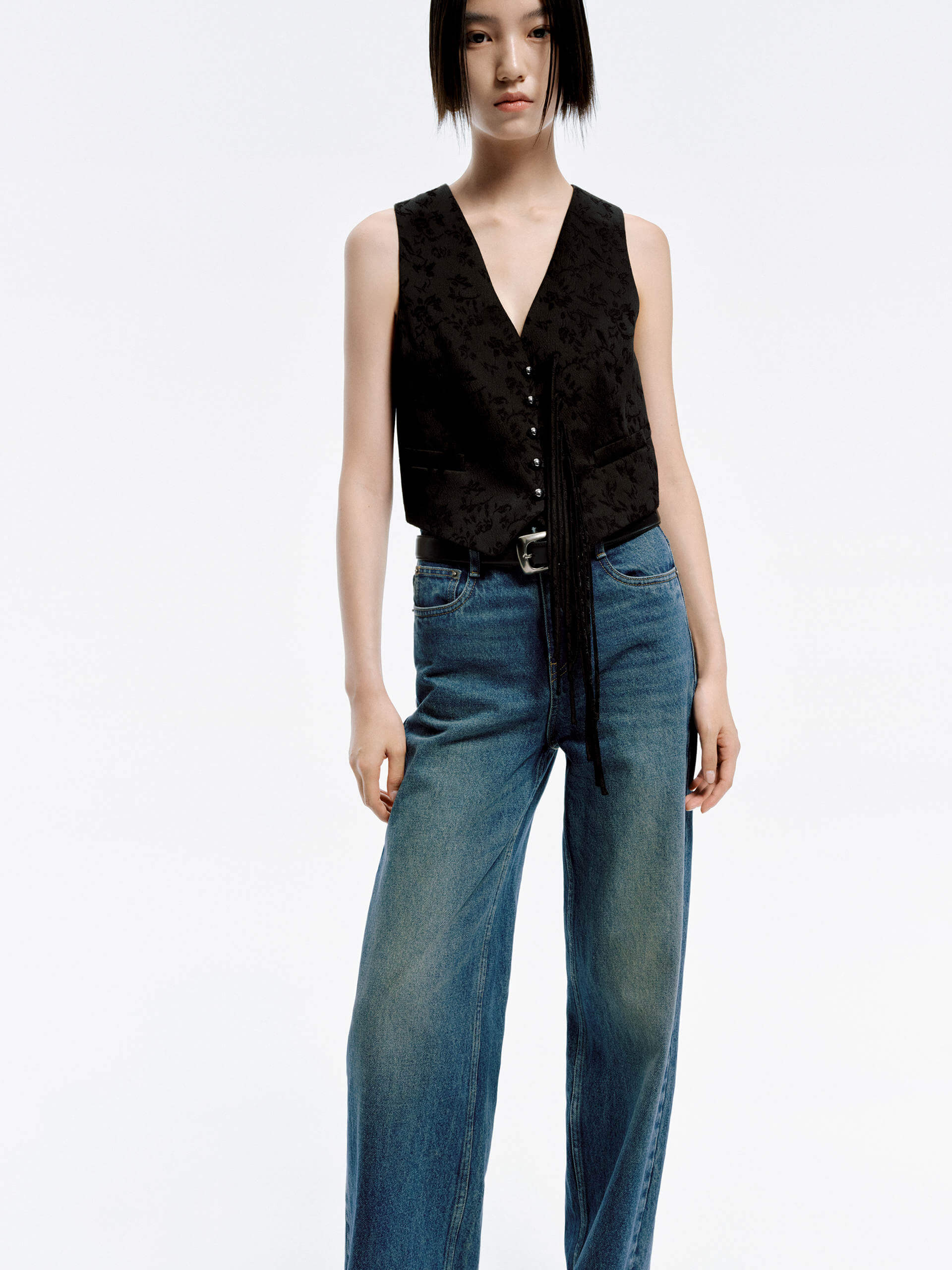 Paneled Cropped Waistcoat - Image 2