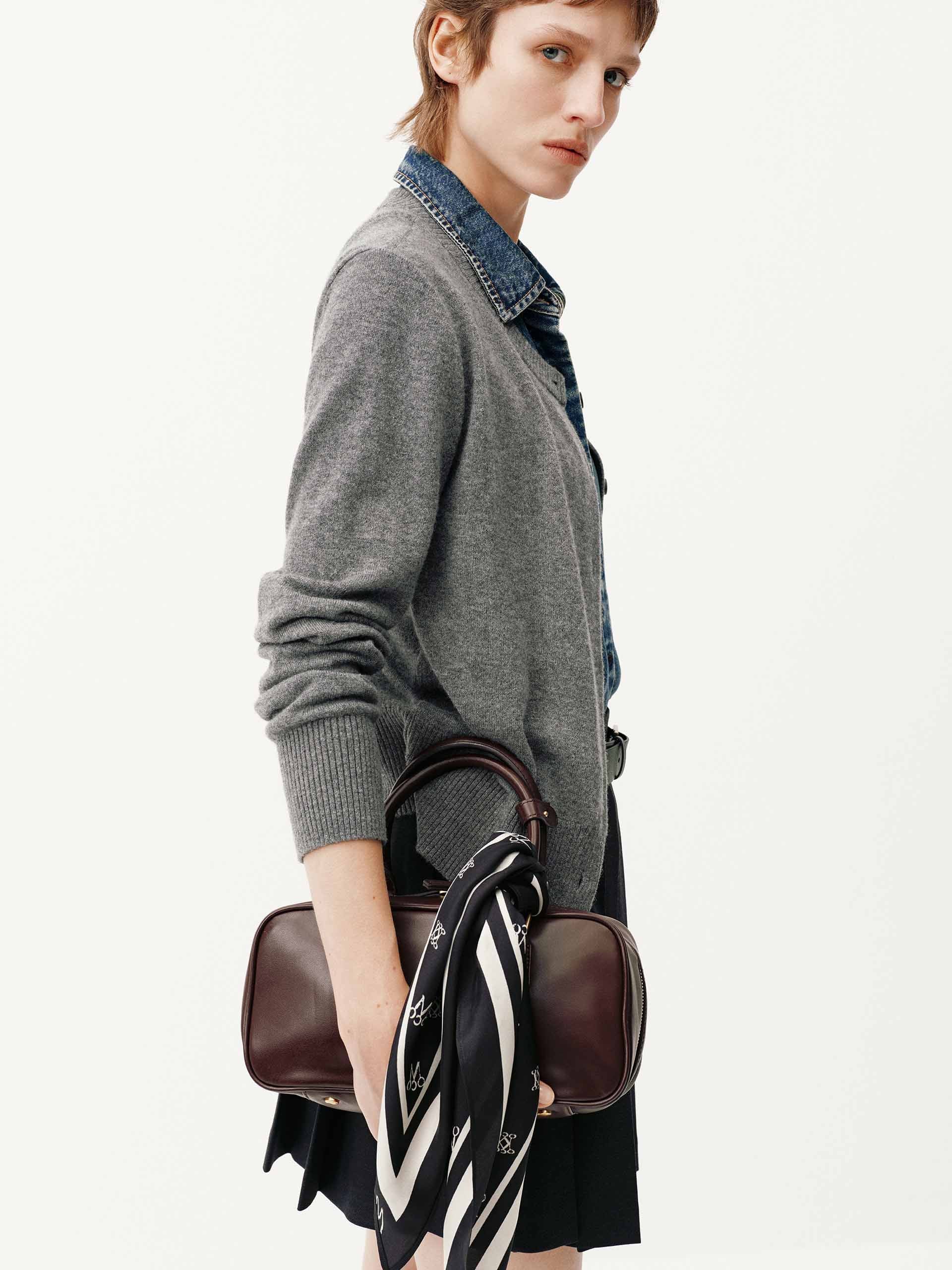 Paneled Denim Wool Cardigan - Image 9