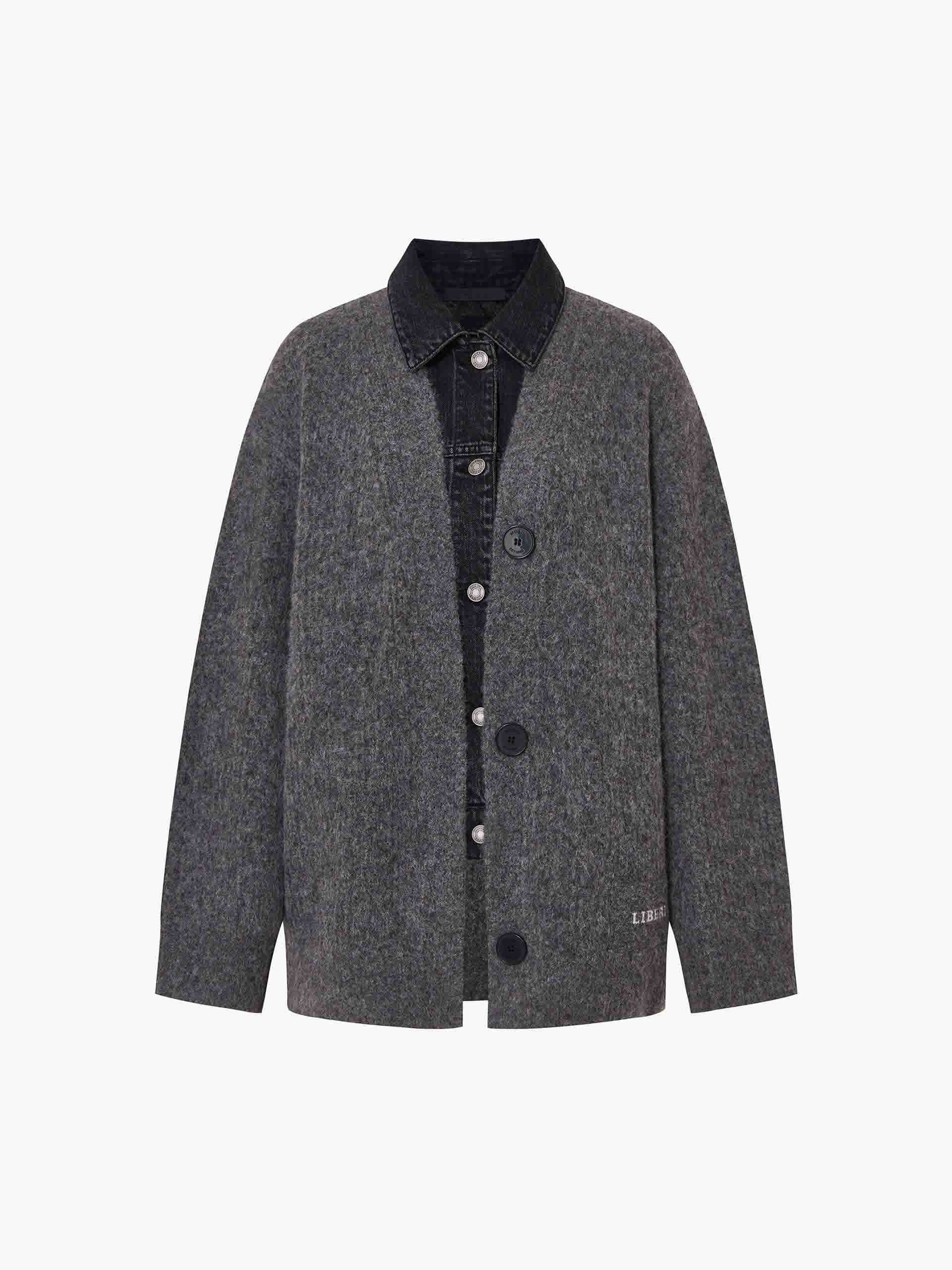 Paneled Detail Loose Cardigan - Image 5