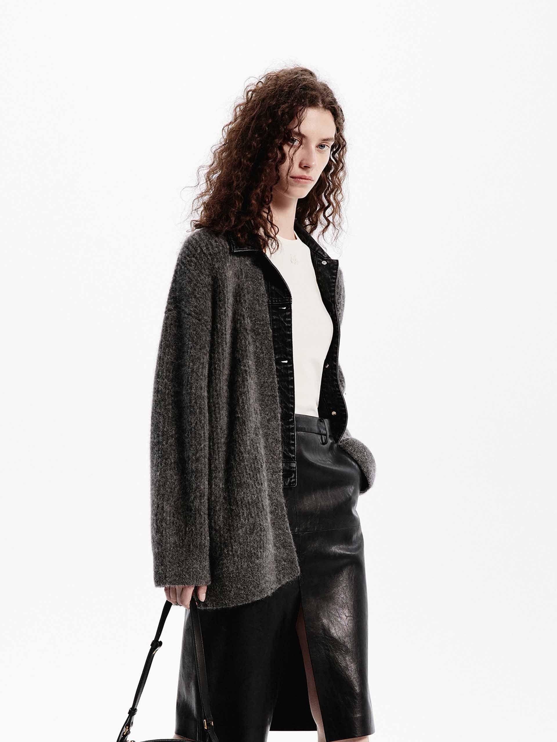 Paneled Detail Loose Cardigan - Image 7