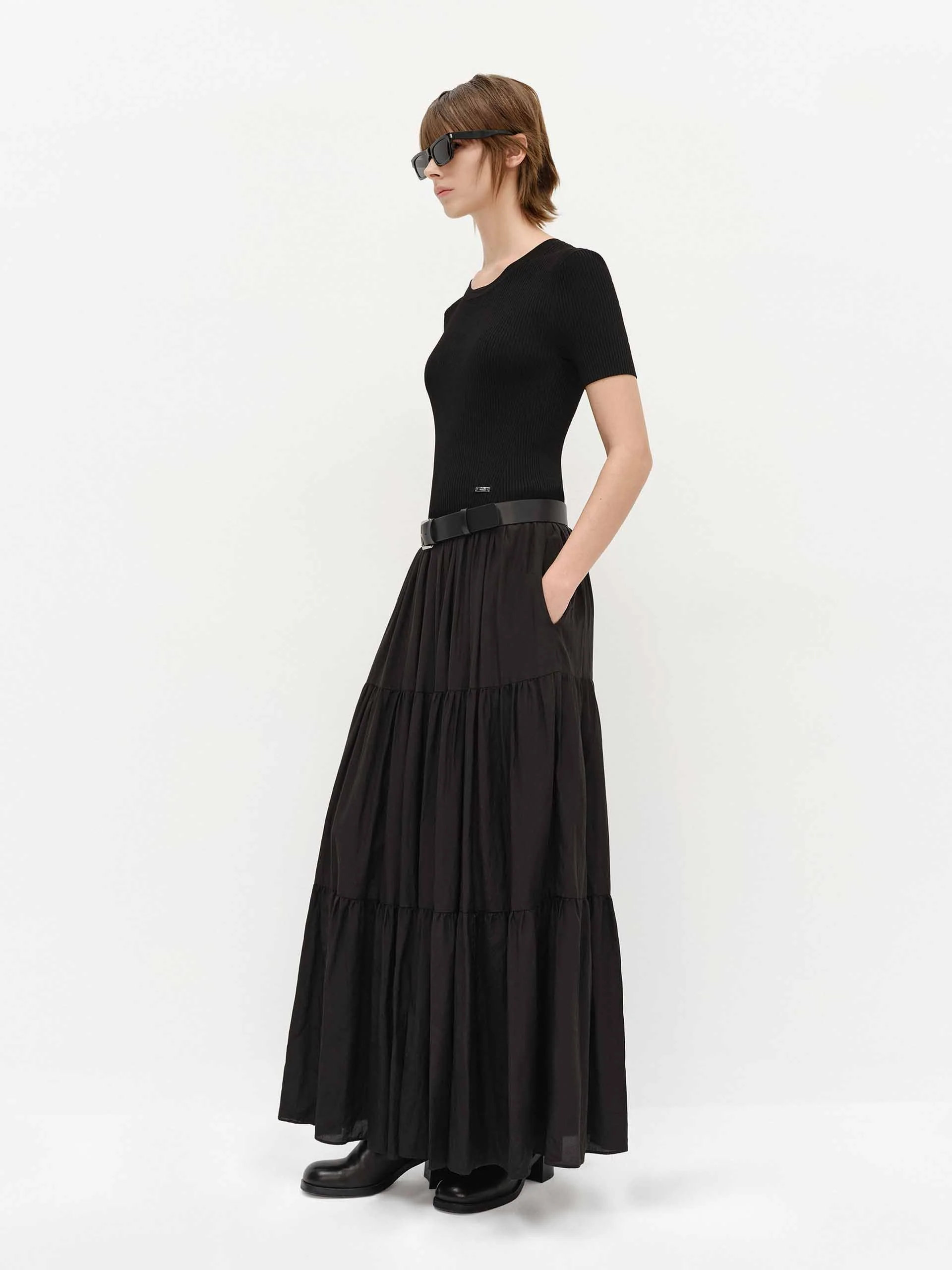 Paneled Maxi Length Dress - Image 2