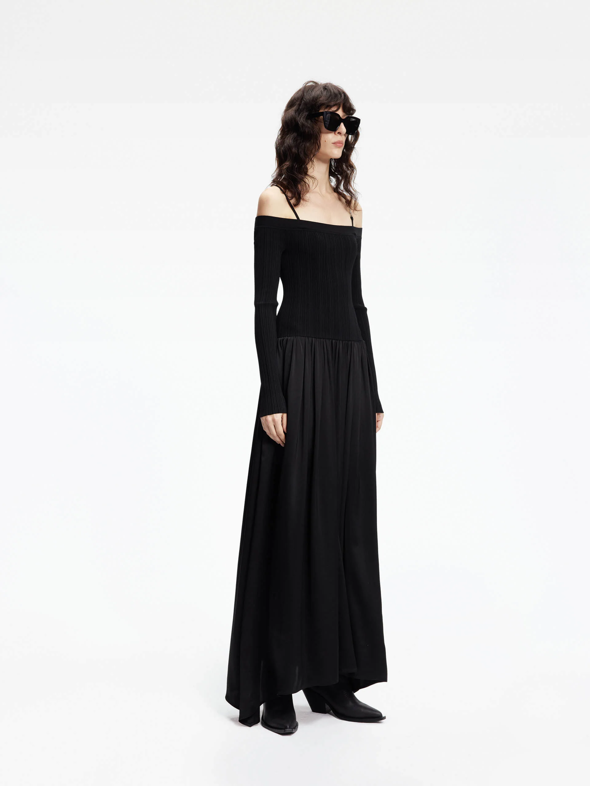 Paneled Off Shoulder Dress - Image 7