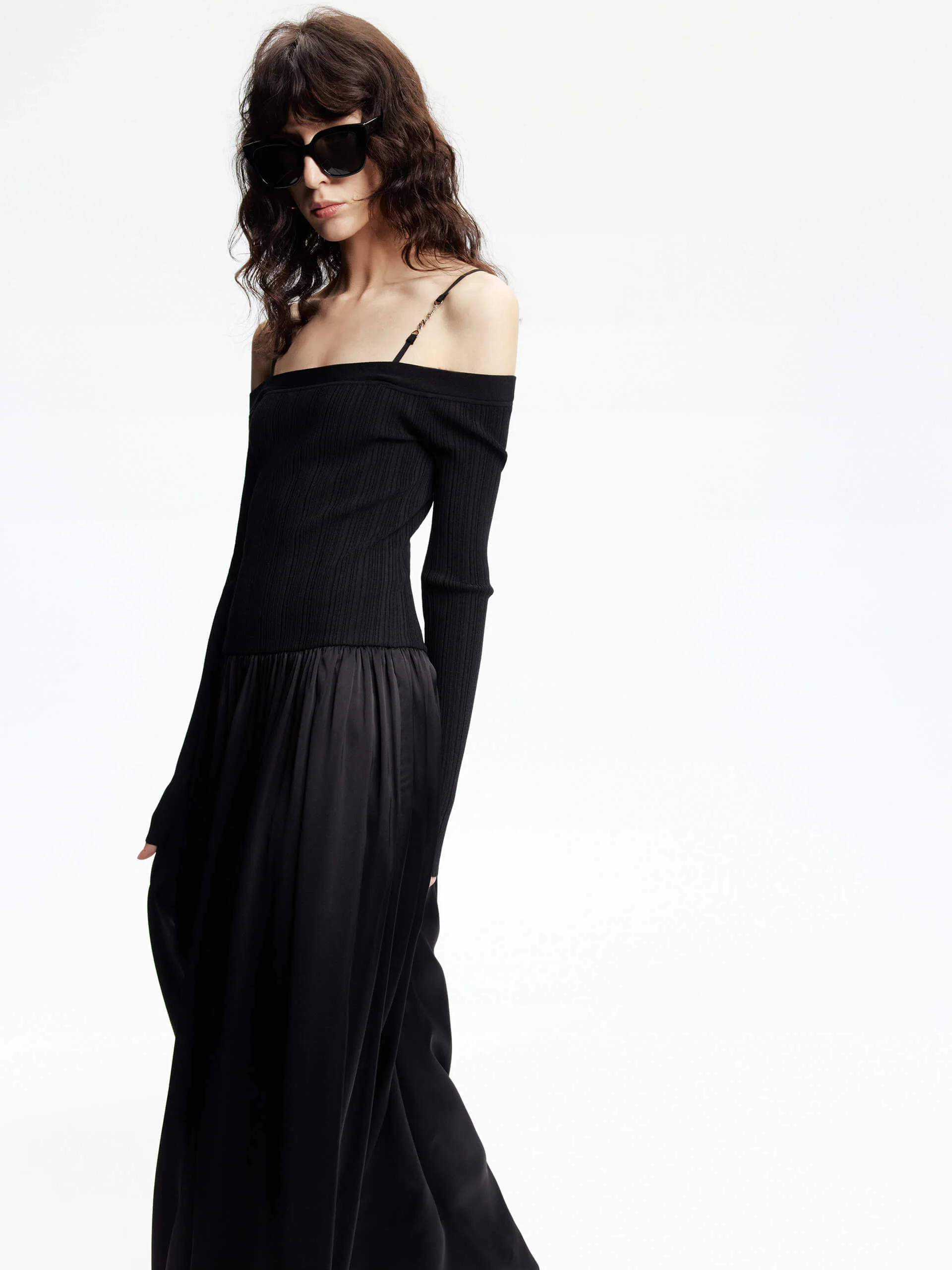 Paneled Off Shoulder Dress - Image 8