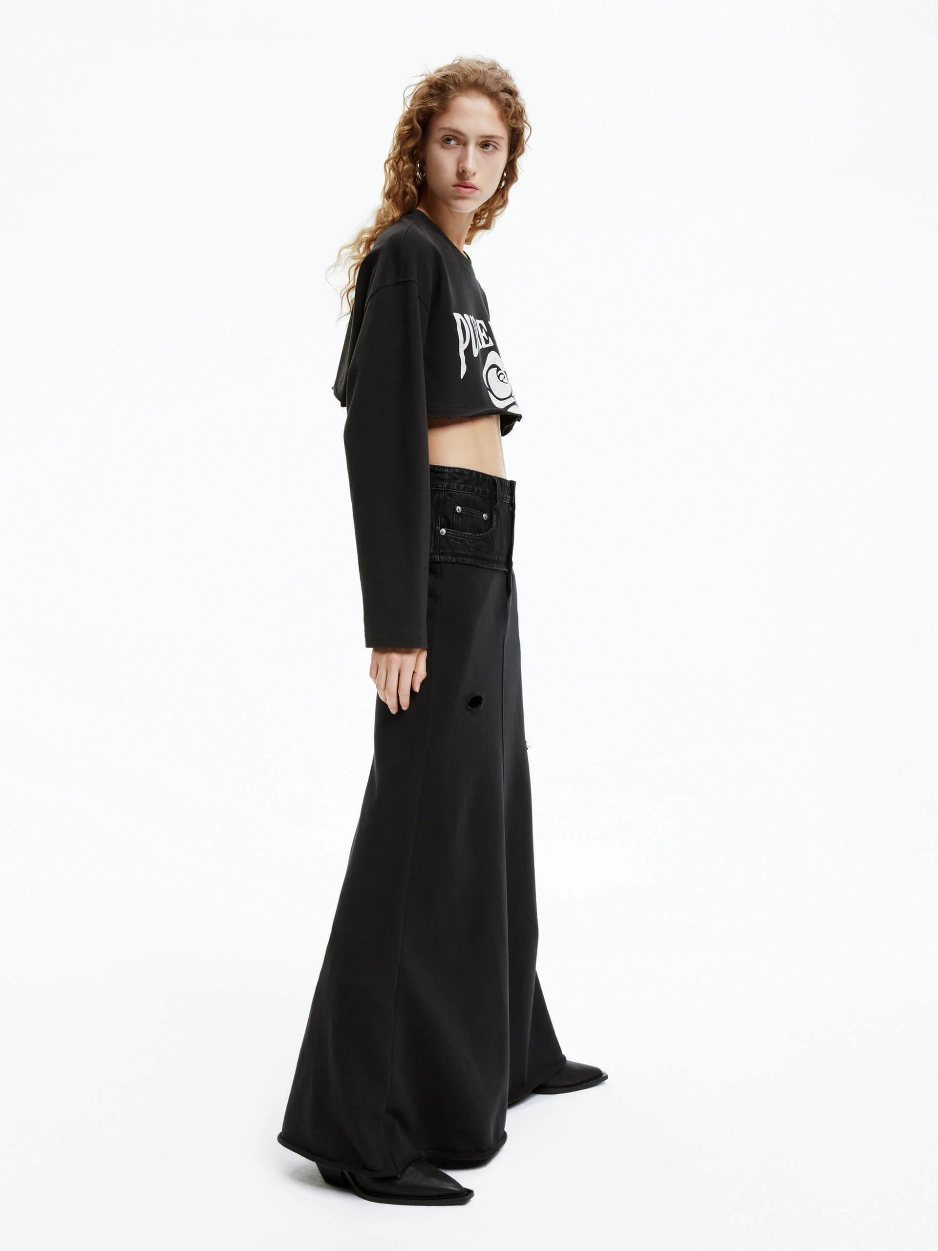 Paneled Ripped Detail Skirt - Image 15
