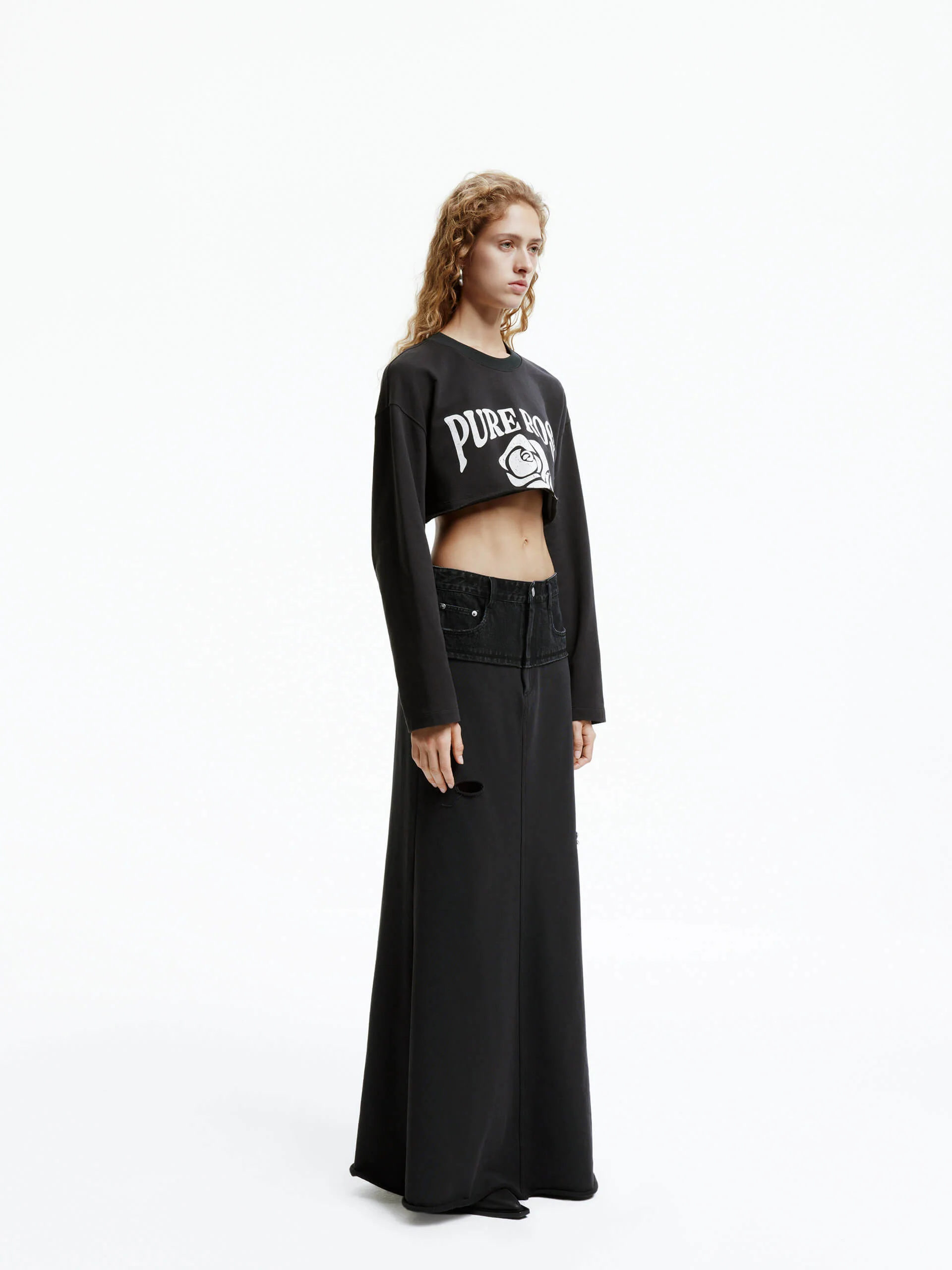 Paneled Ripped Detail Skirt - Image 16