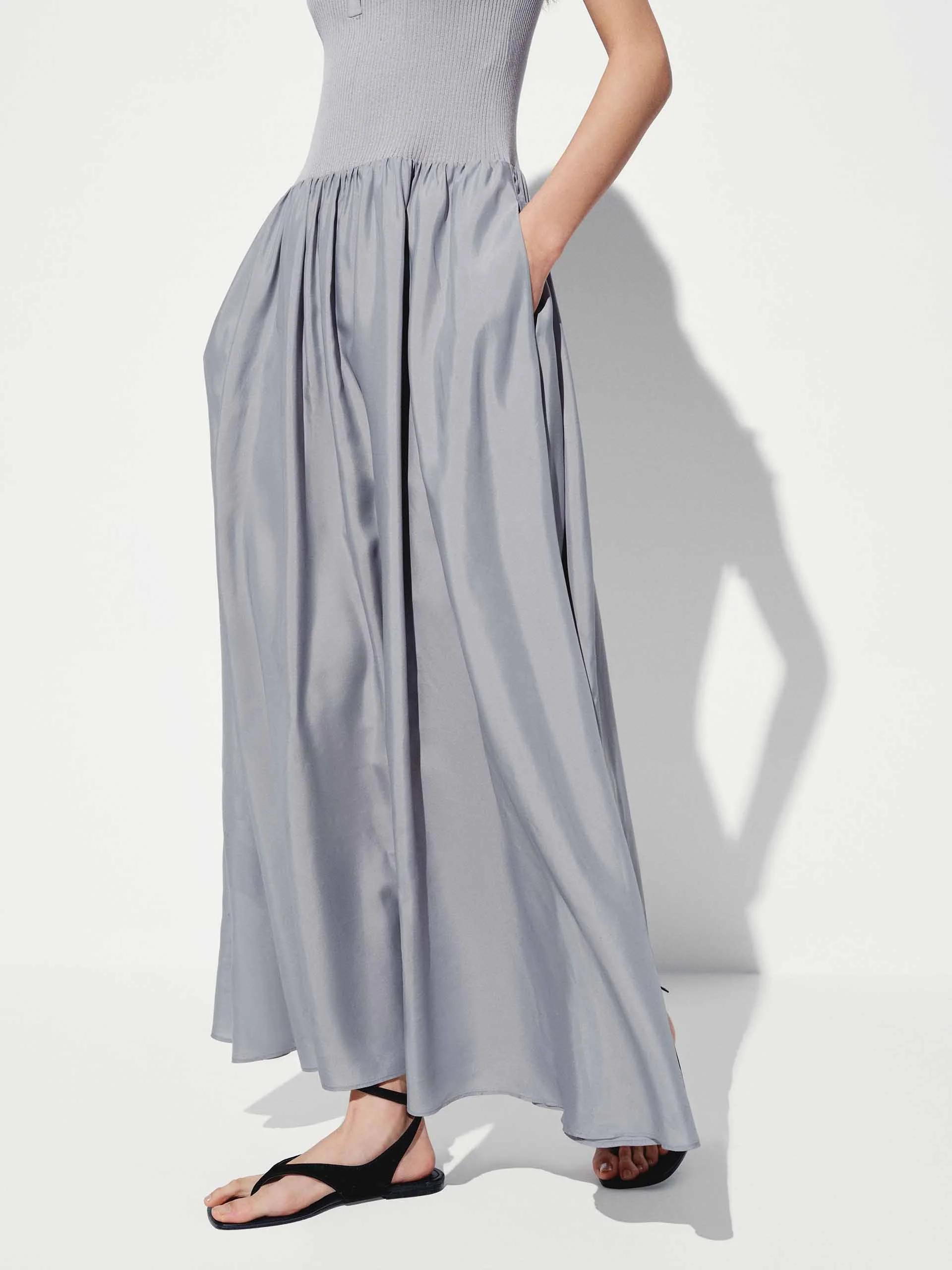 Paneled Short Sleeves Dress - Image 7