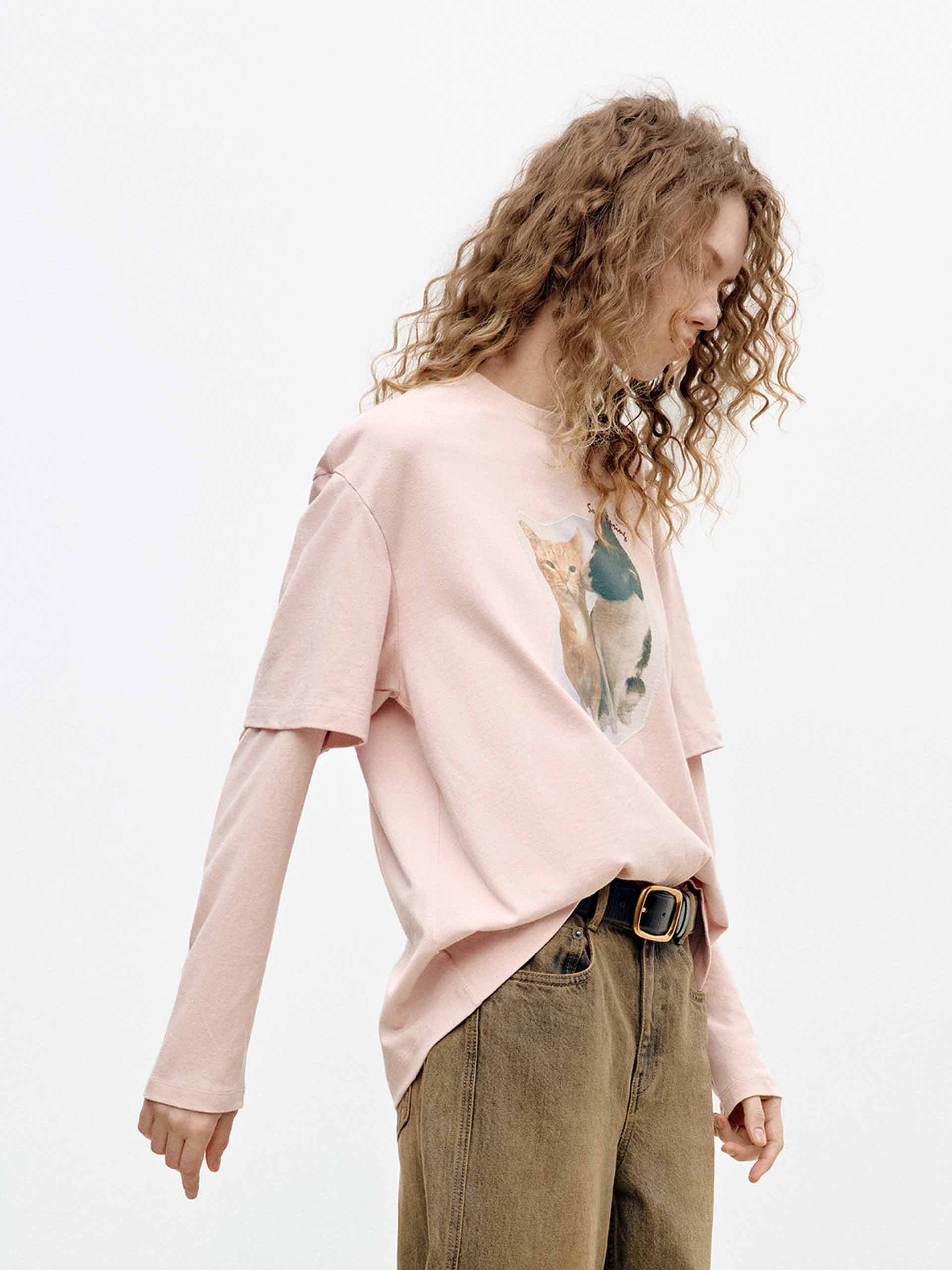 Paneled Sleeves Printed T-shirt - Image 11