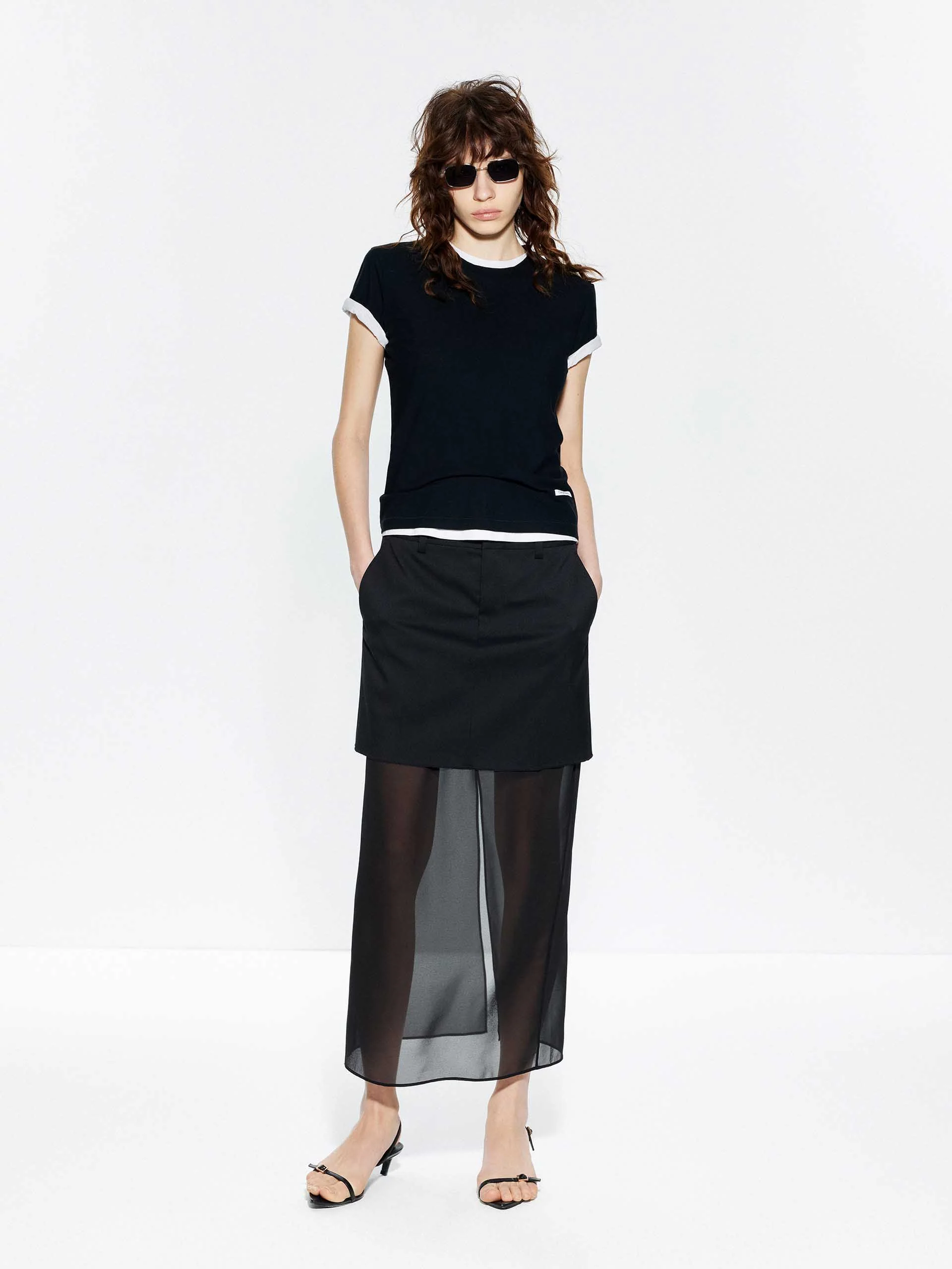 Paneled Tulle Midi Skirt - Image 2