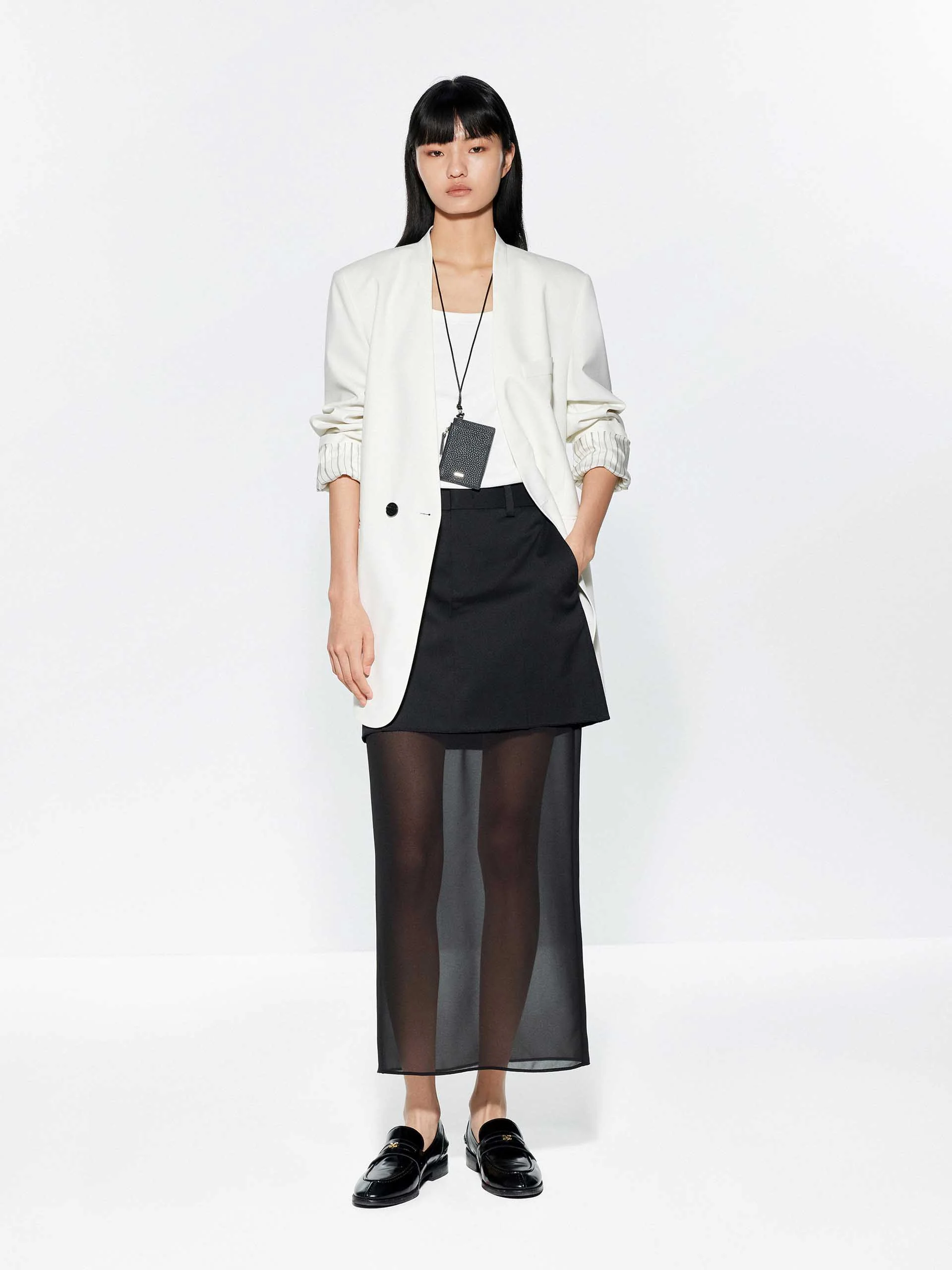 Paneled Tulle Midi Skirt - Image 8