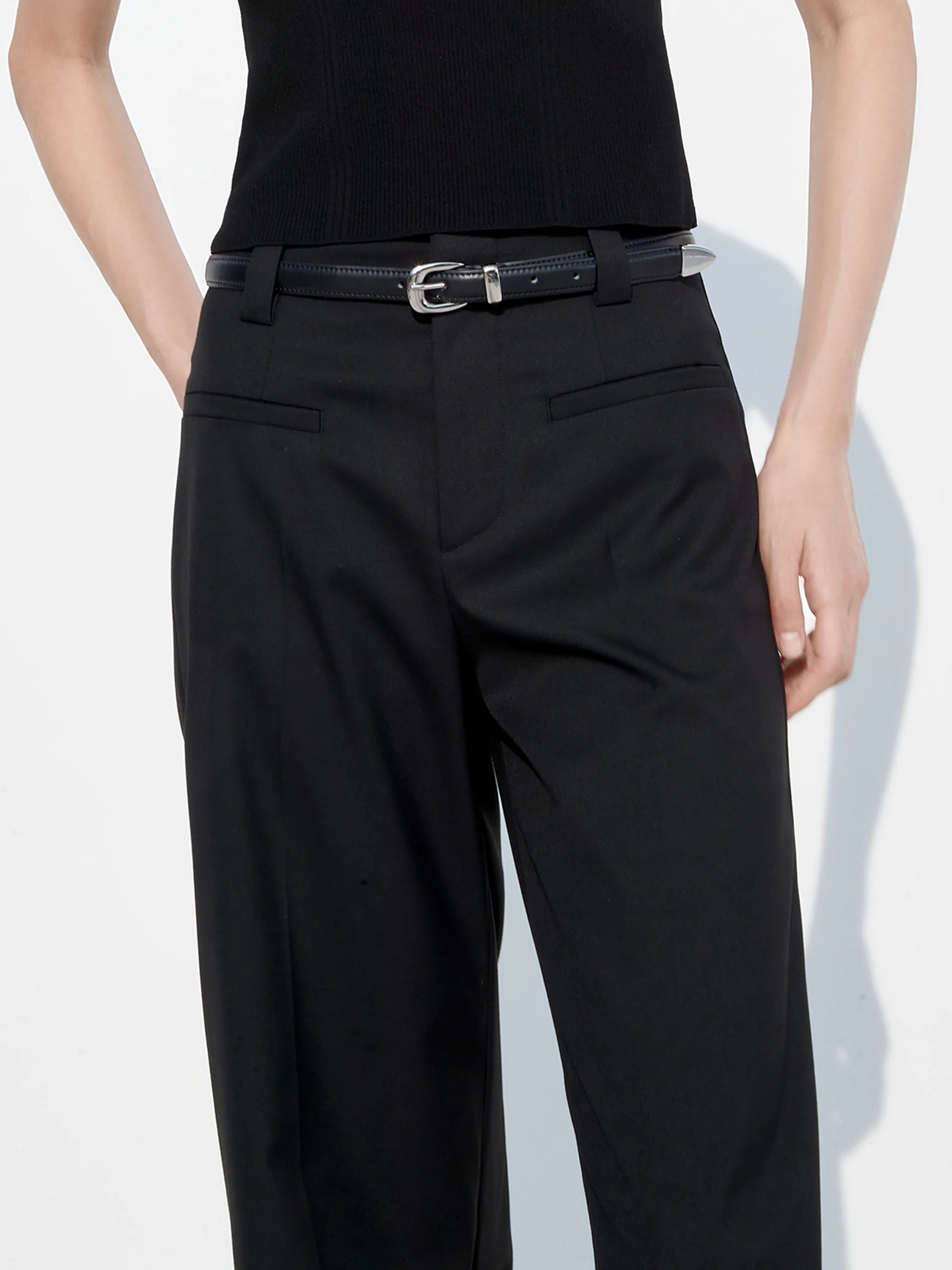 Patch pockets Straight Pants - Image 3