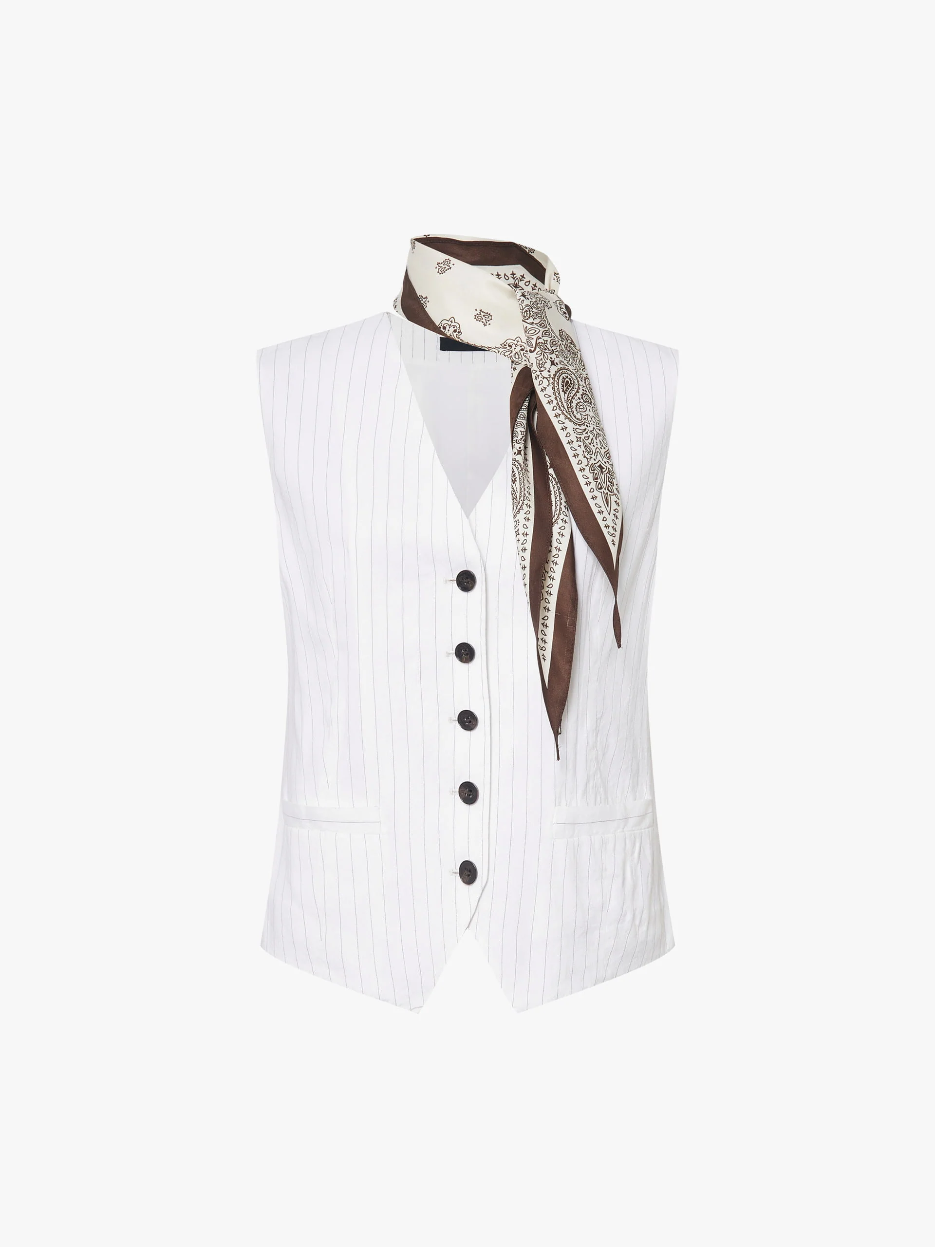 Pinstripe Linen Cotton Waistcoat - Image 5