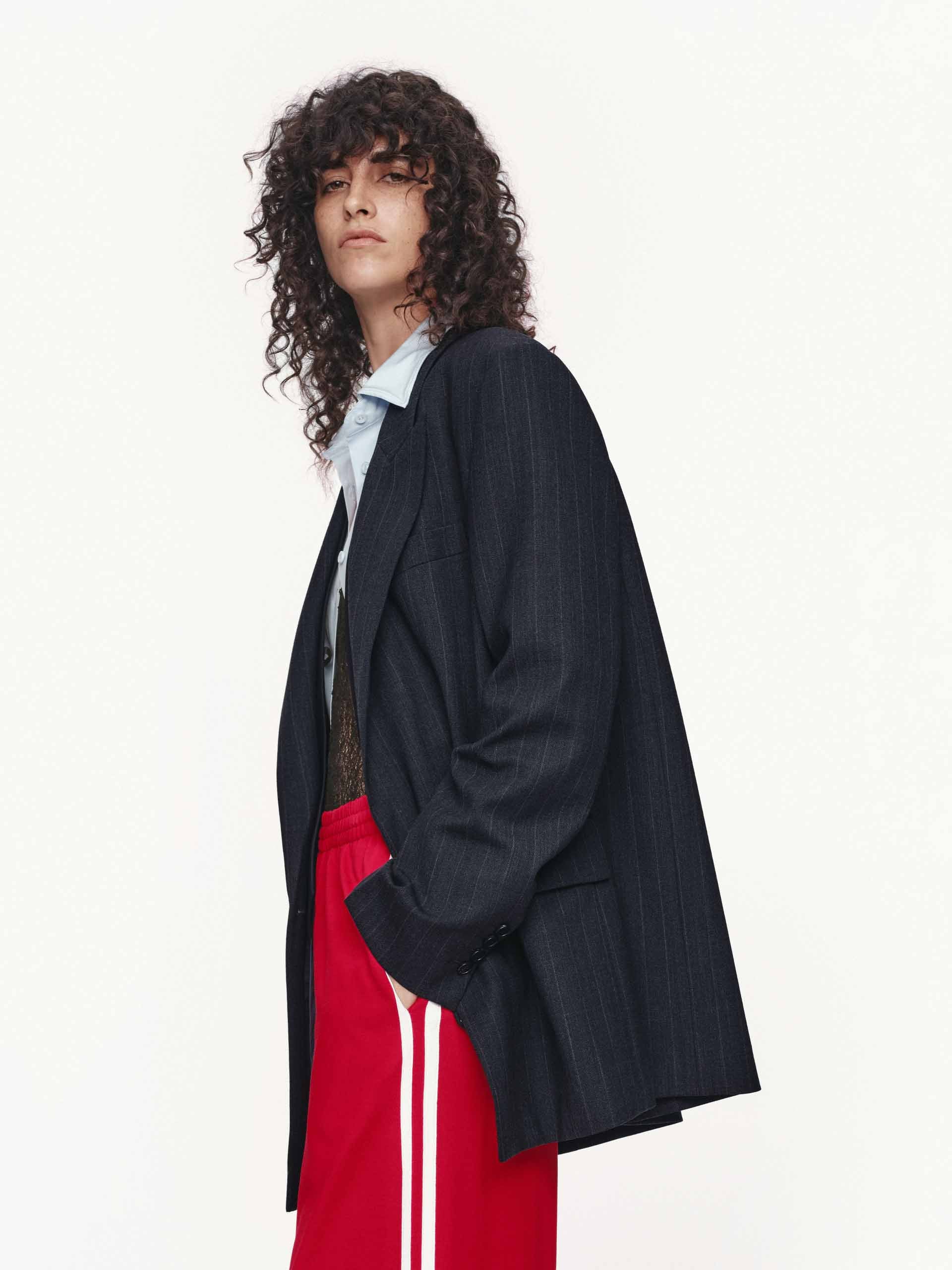 Pinstripe Peak Lapel Blazer - Image 3