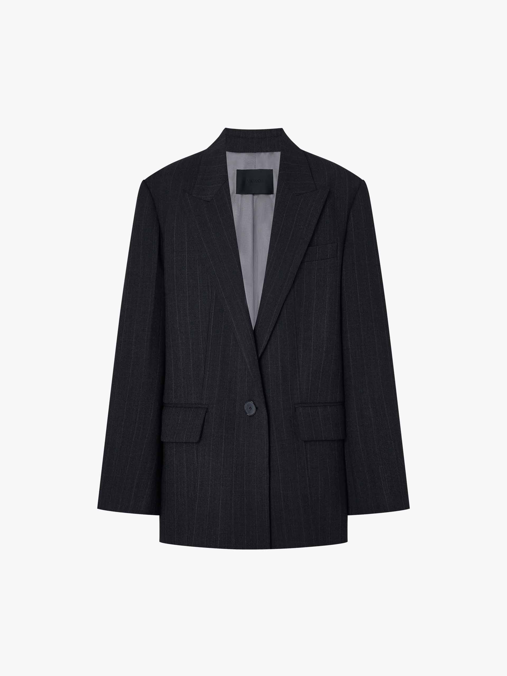 Pinstripe Peak Lapel Blazer - Image 5