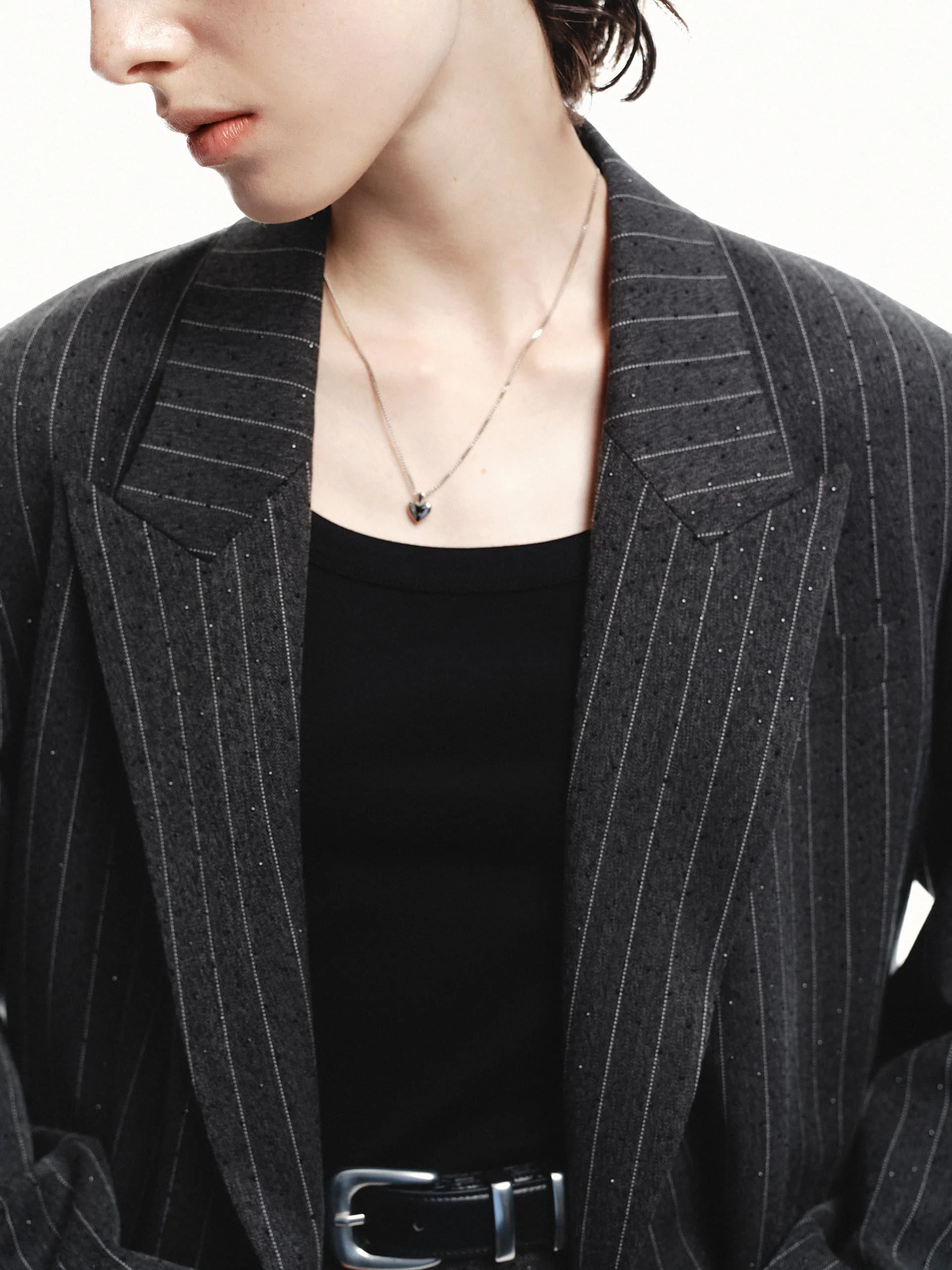 Pinstripe Structured Blazer - Image 3