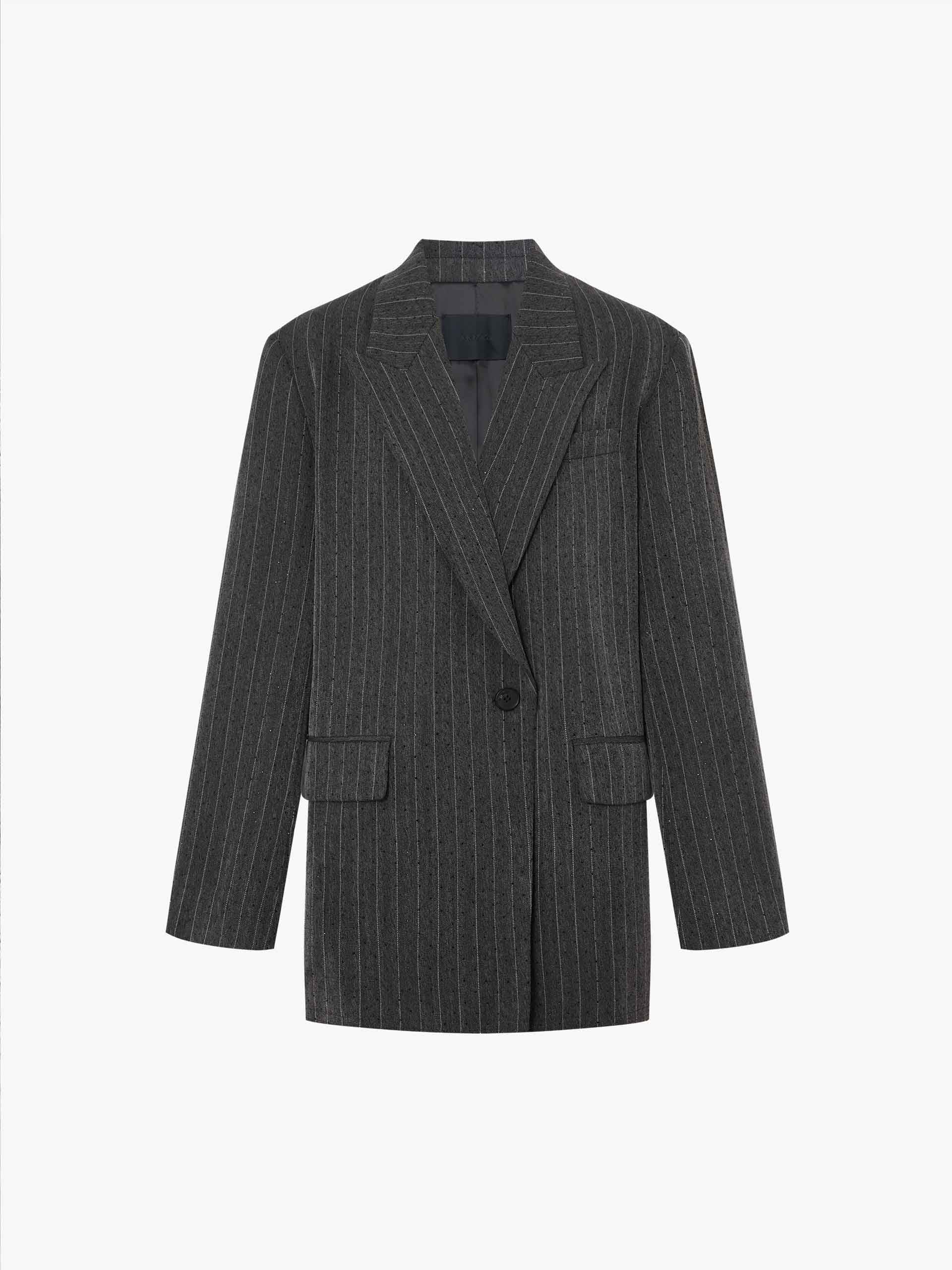 Pinstripe Structured Blazer - Image 5