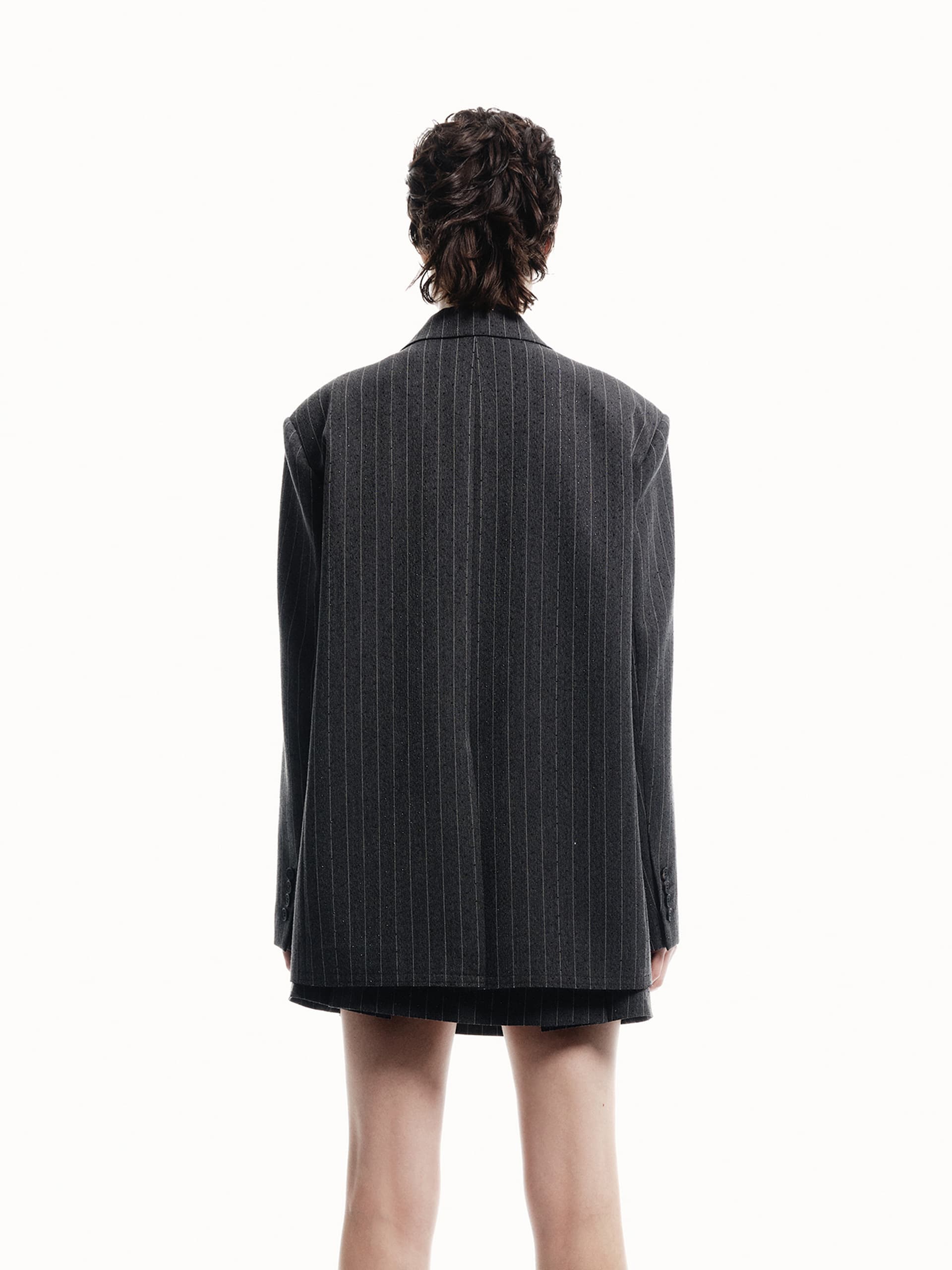 Pinstripe Structured Blazer - Image 6