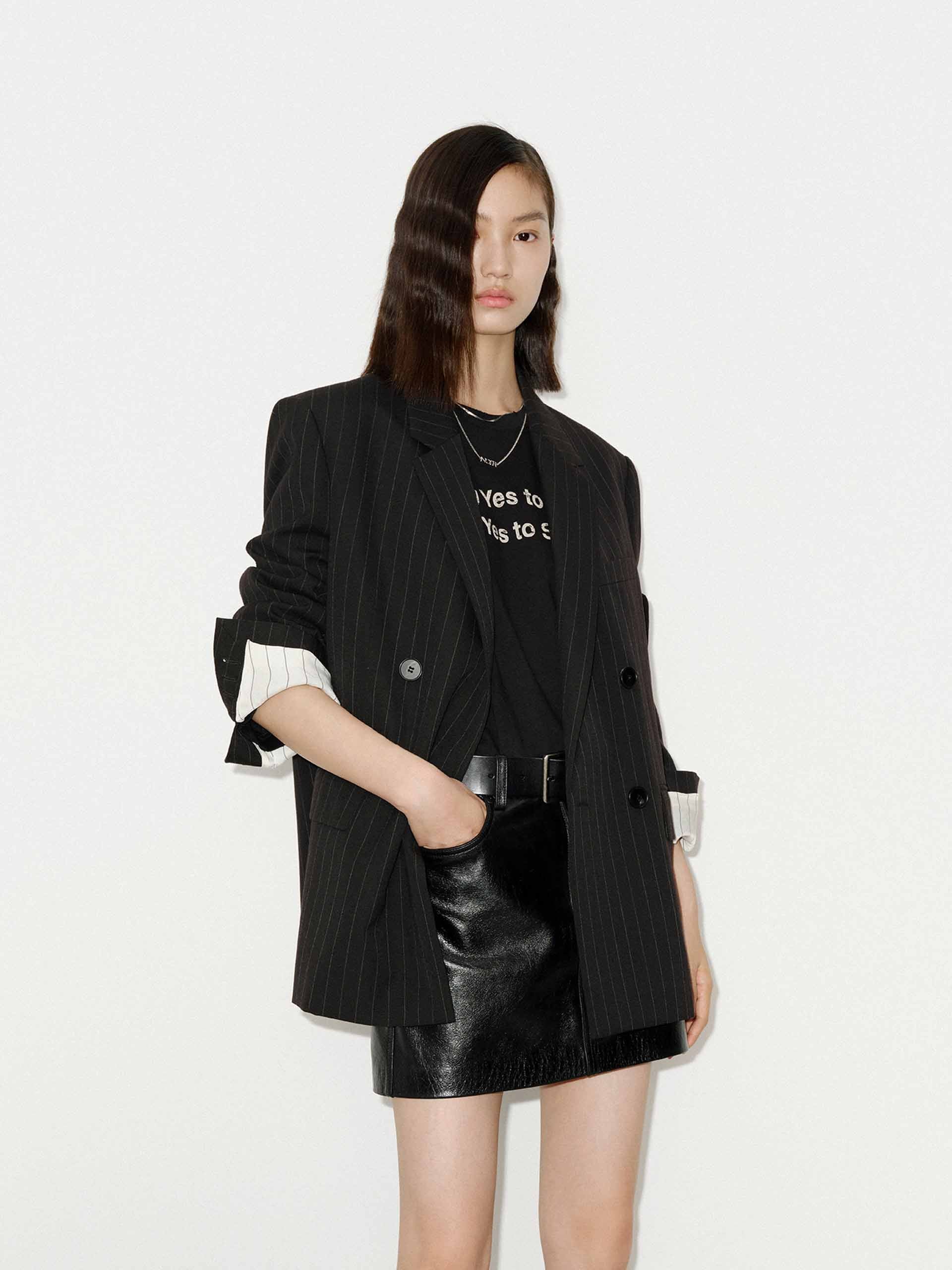 Pinstripe Wool Blazer - Image 2