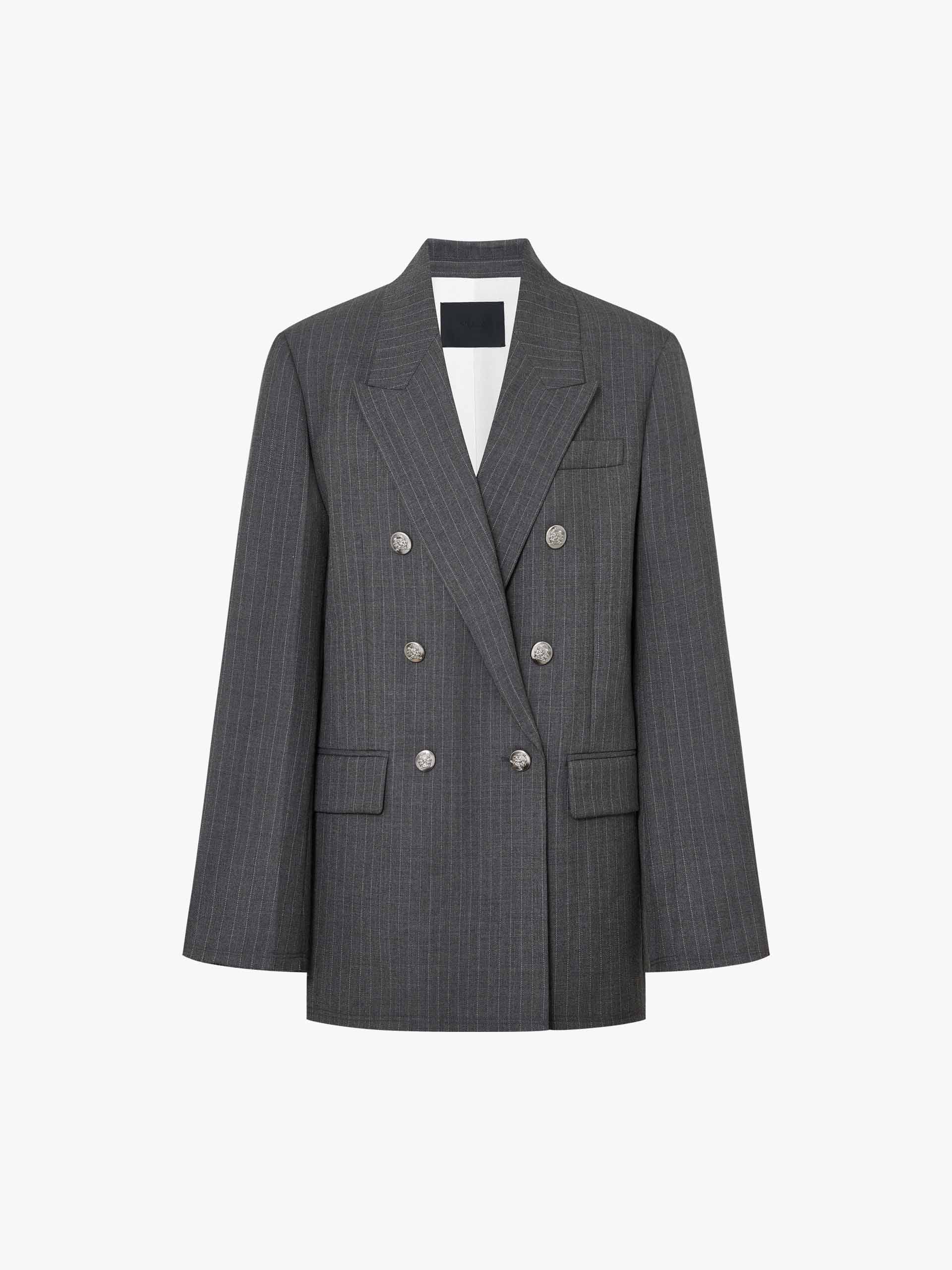 Pinstriped Structured Blazer - Image 5