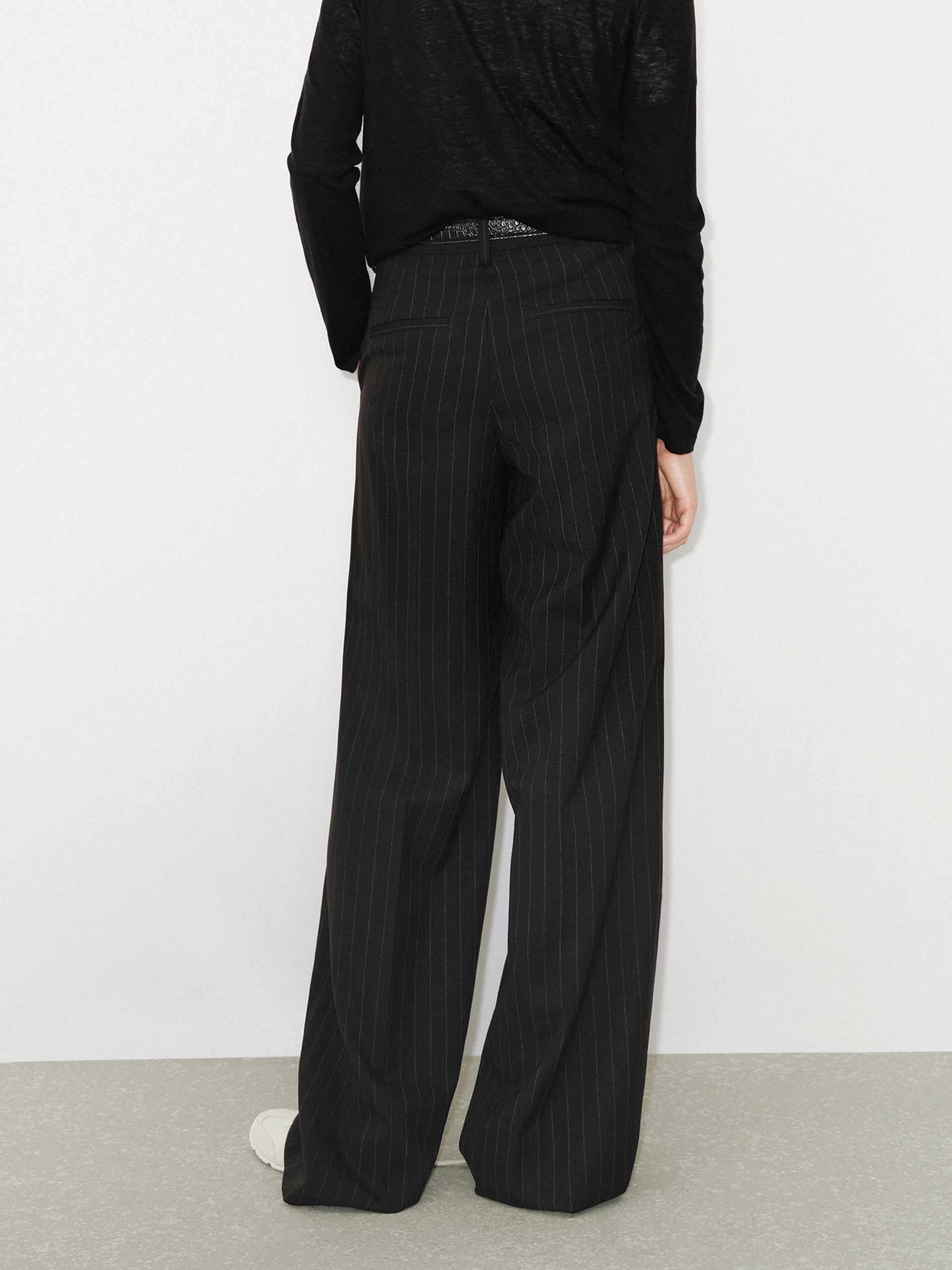 Pinstriped Wool Pants - Image 6