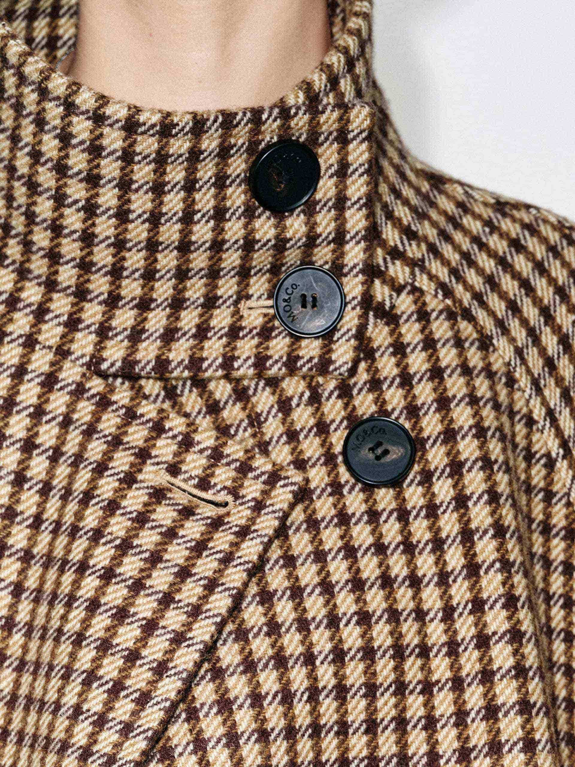 Plaid Button Wool Coat - Image 7