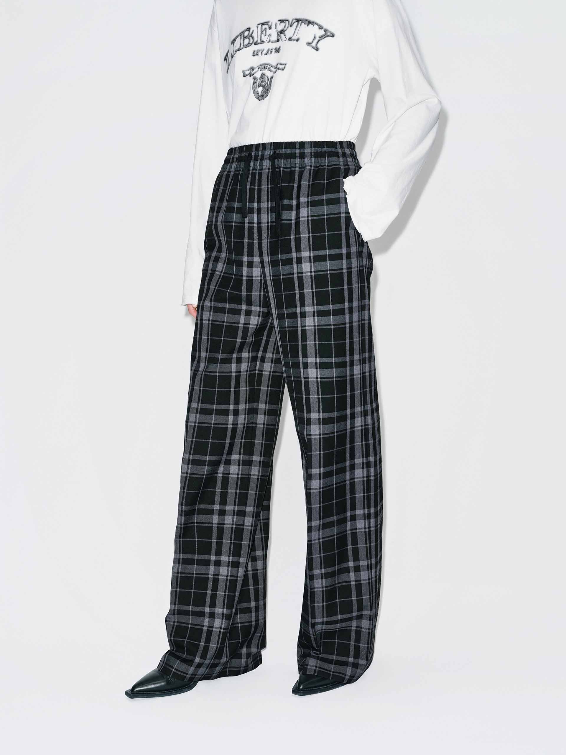Plaid Drawstring Trousers - Image 7