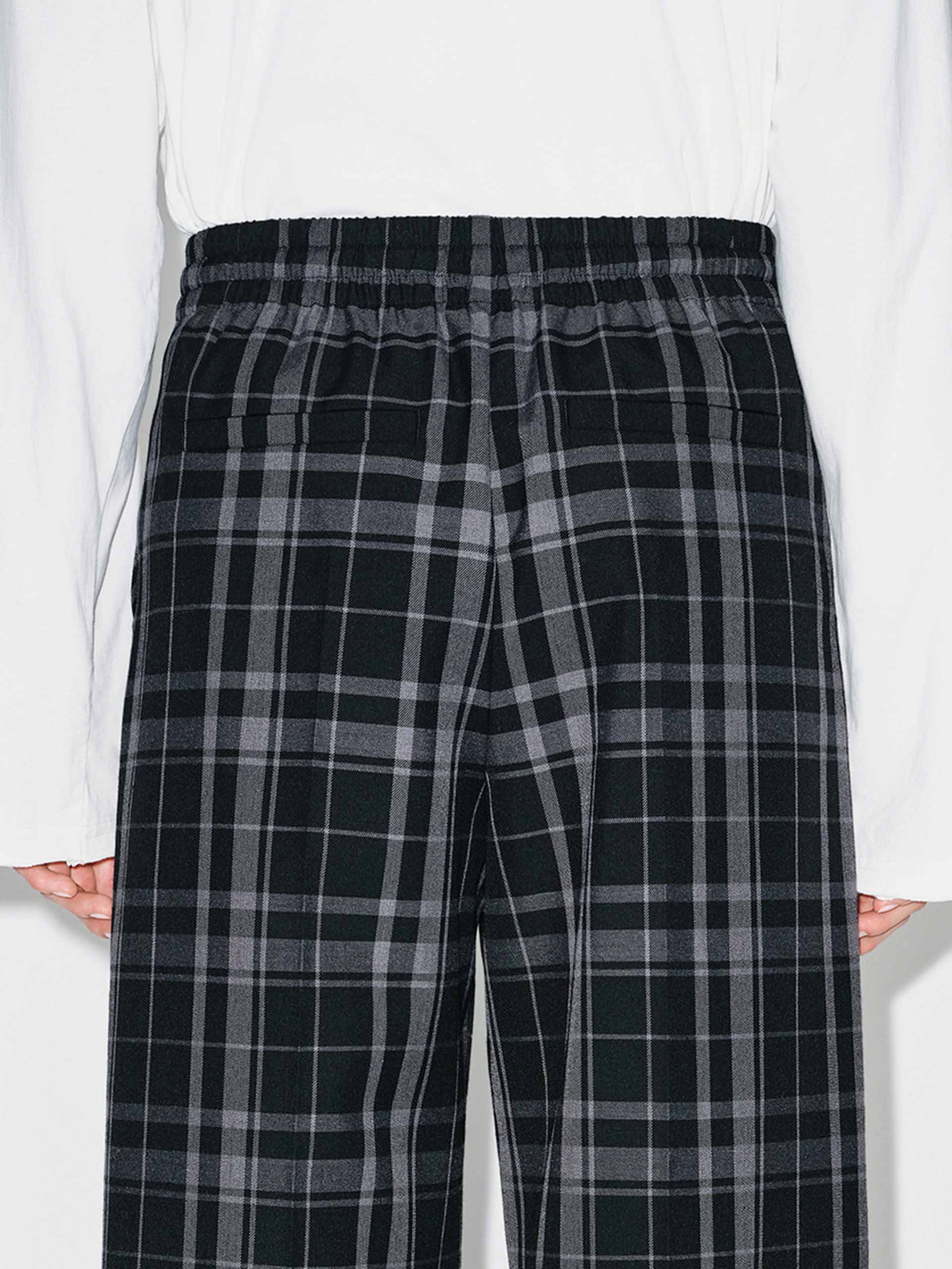 Plaid Drawstring Trousers - Image 8