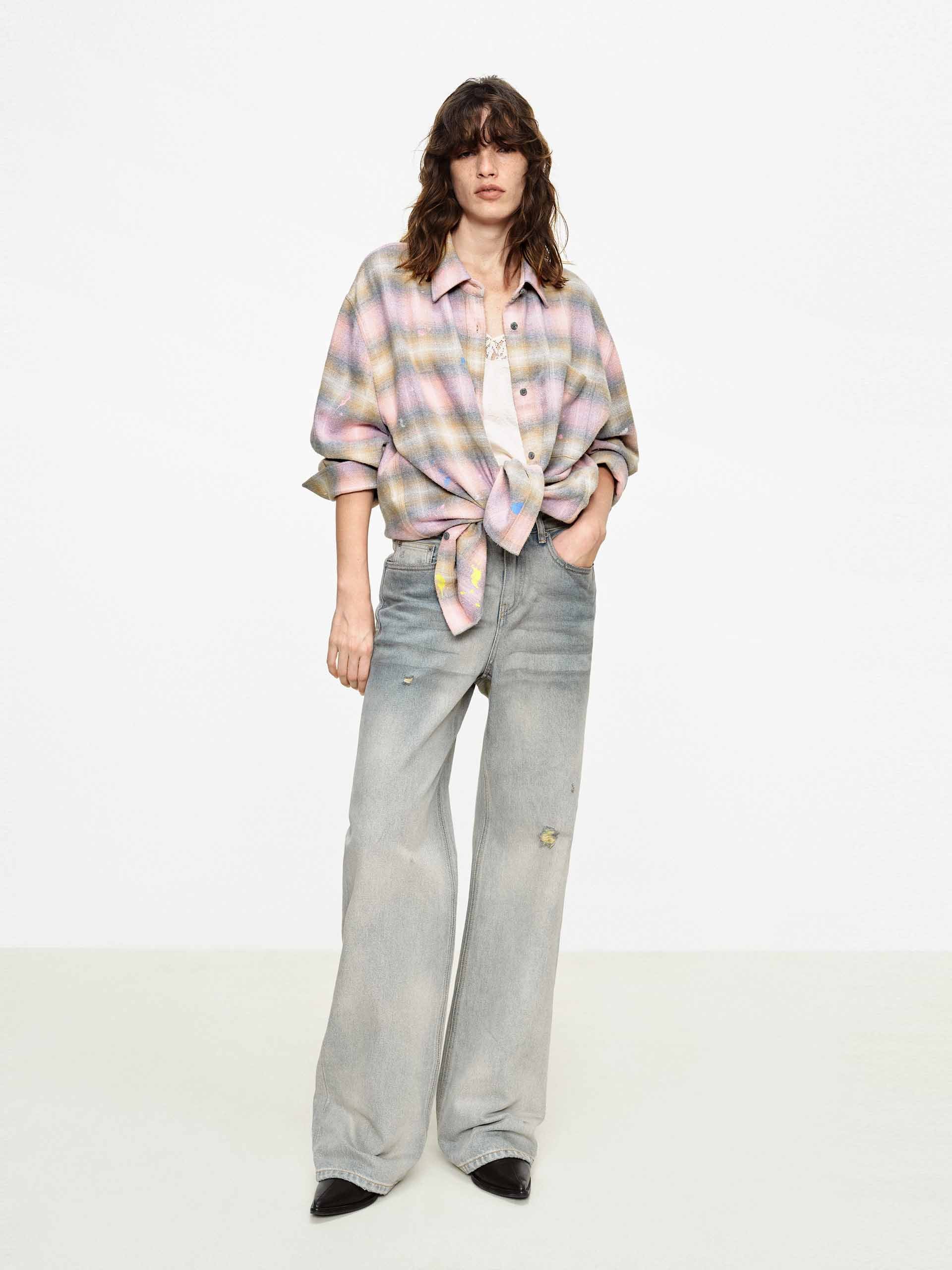Plaid Graffiti Detail Shirt - Image 2