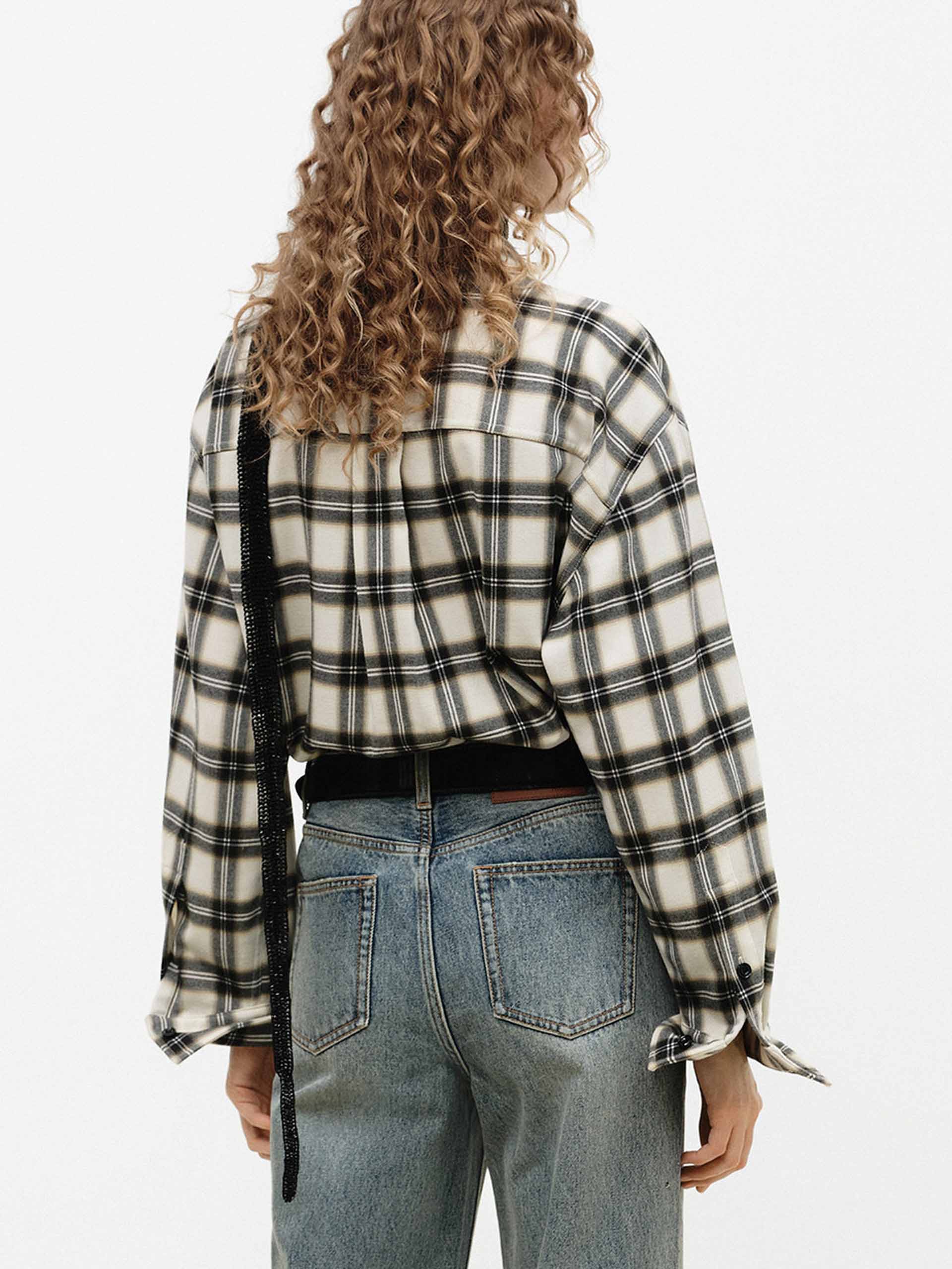 Plaid Pattern Button Shirt - Image 6