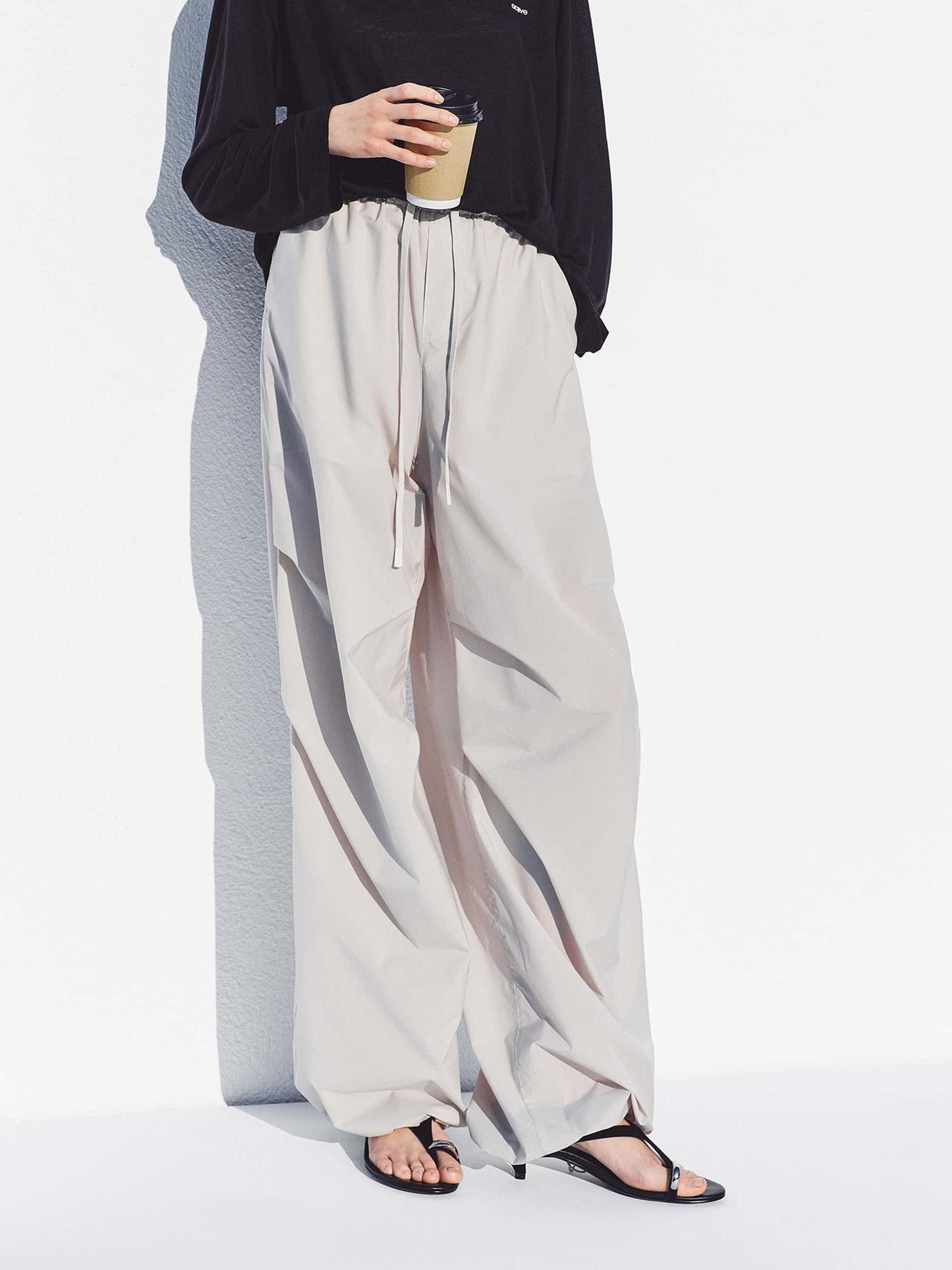 Pleated Detail Drawstring Pants
