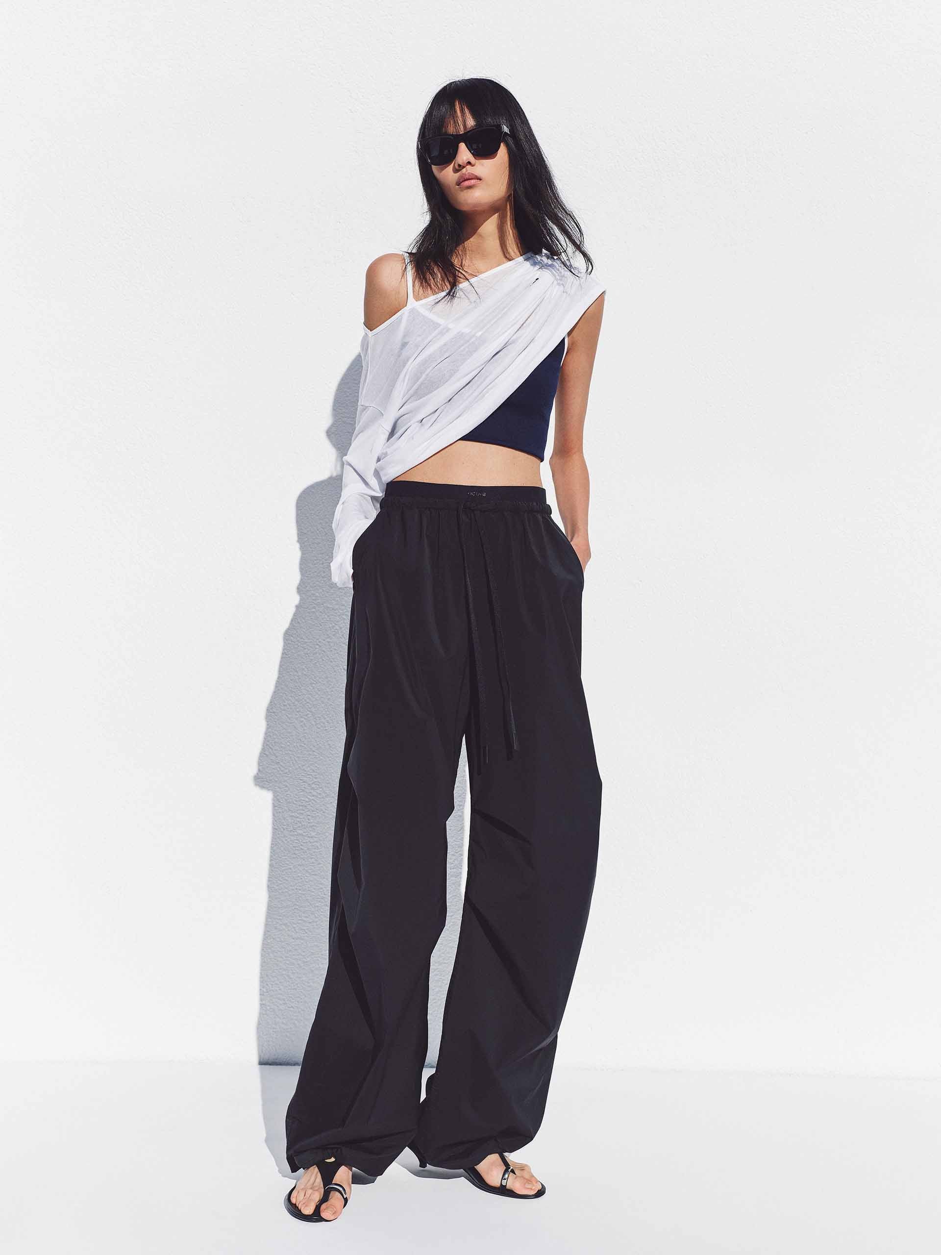 Pleated Detail Drawstring Pants - Image 10