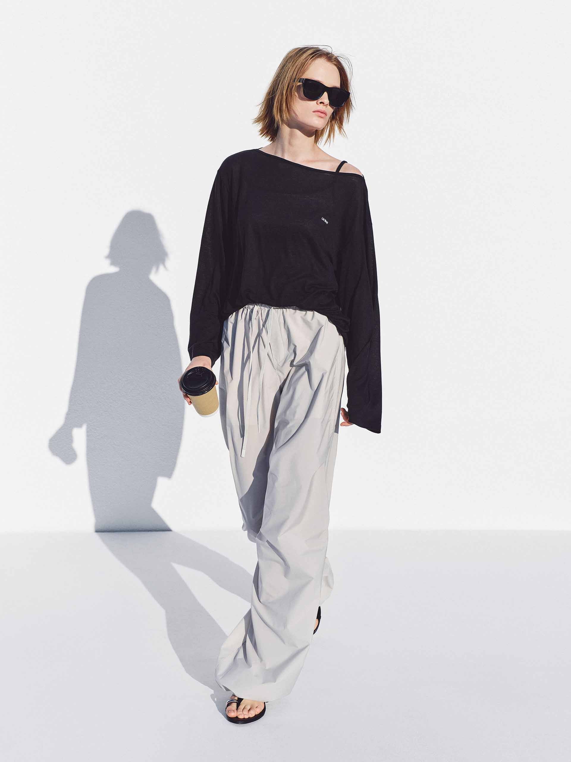 Pleated Detail Drawstring Pants - Image 2