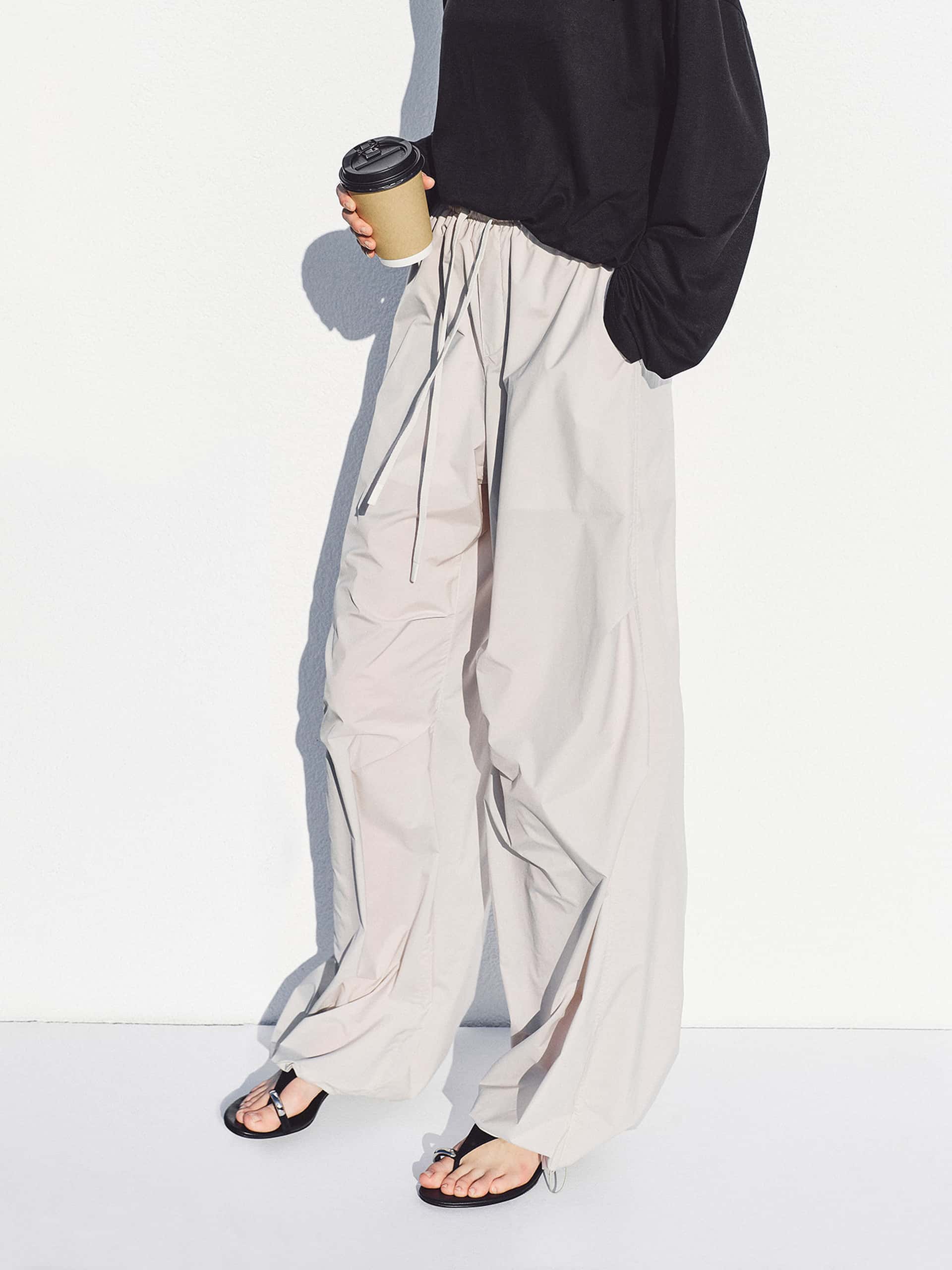 Pleated Detail Drawstring Pants - Image 6