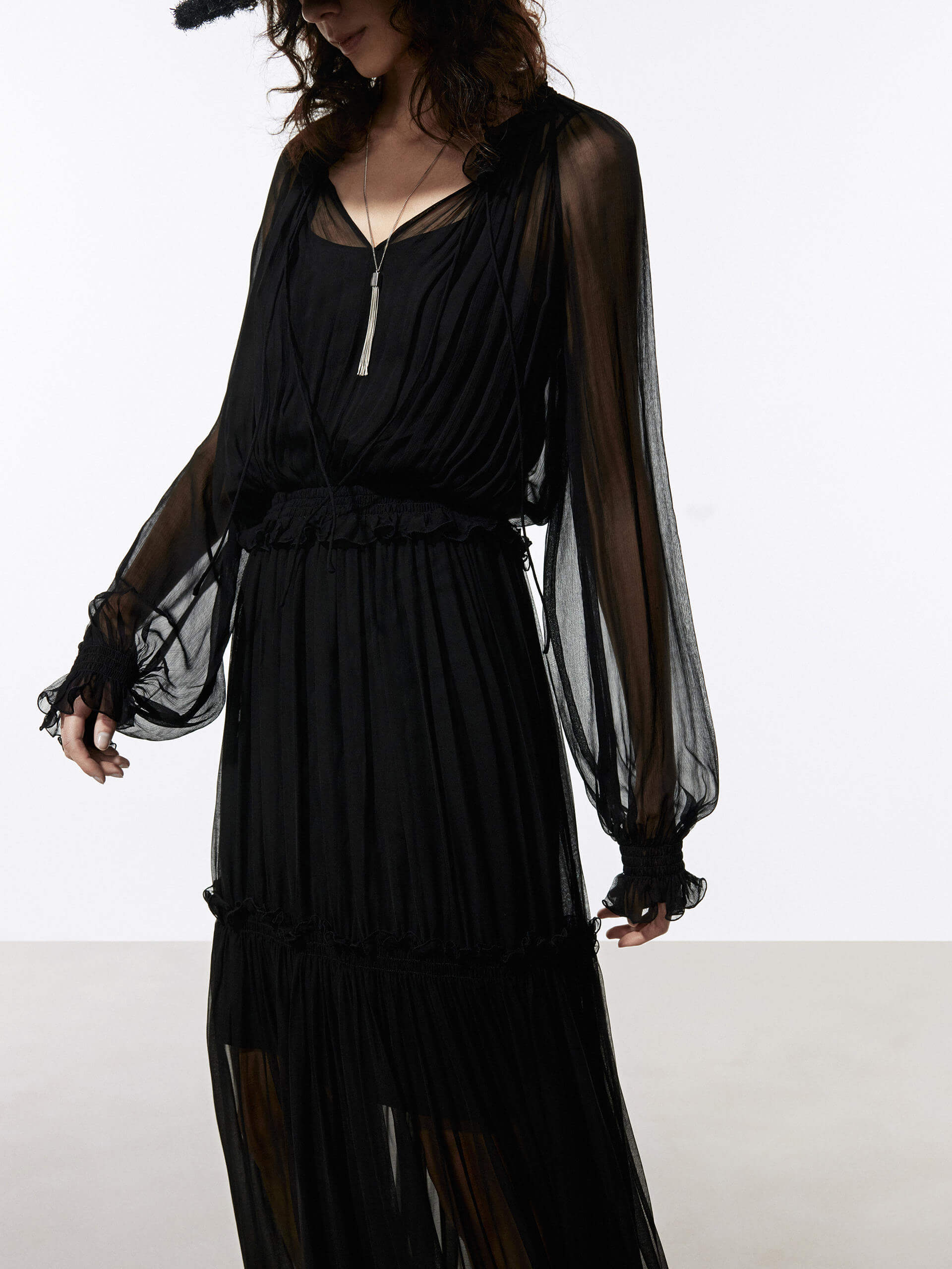 Pleated Flowy Maxi Dress - Image 7