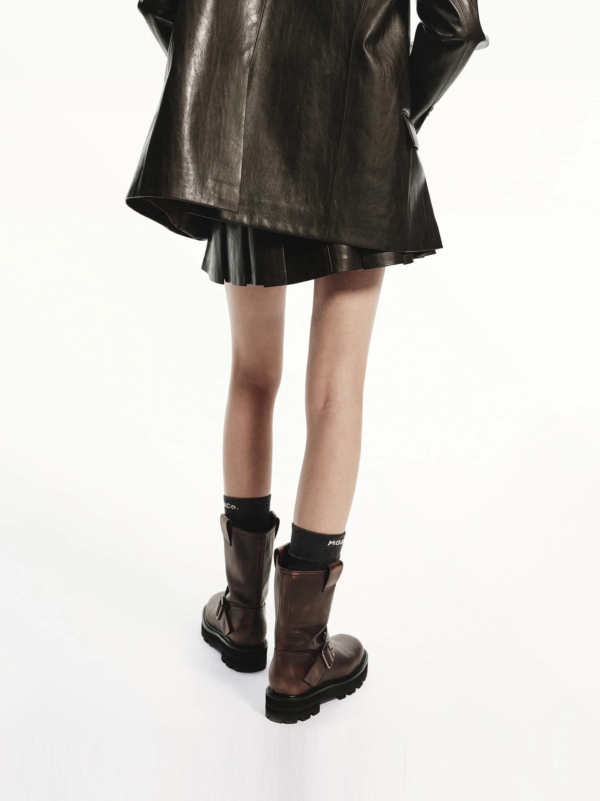 Pleated PU Leather Skirt - Image 7