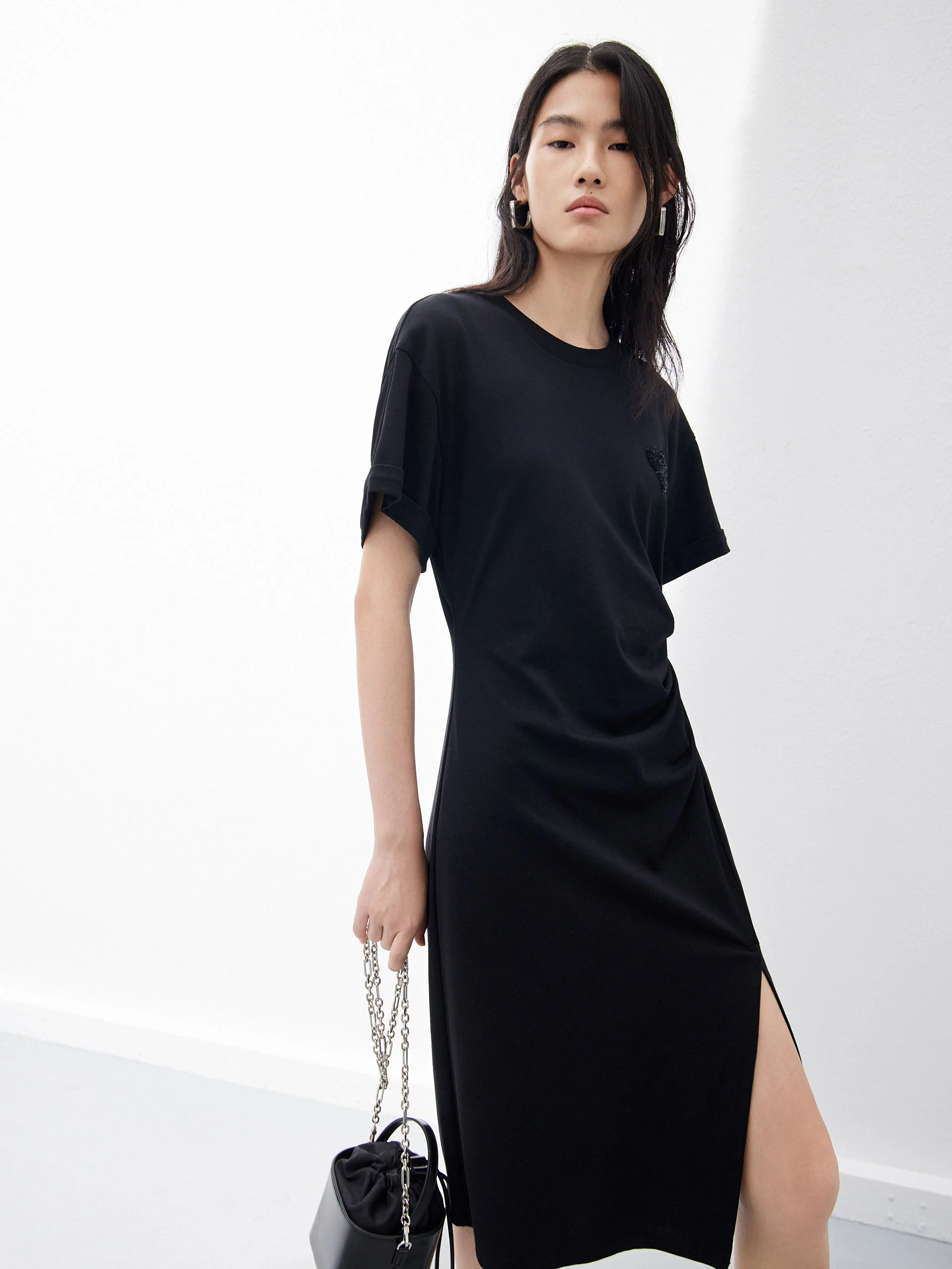 Pleated Sequin Details Dress - Image 11