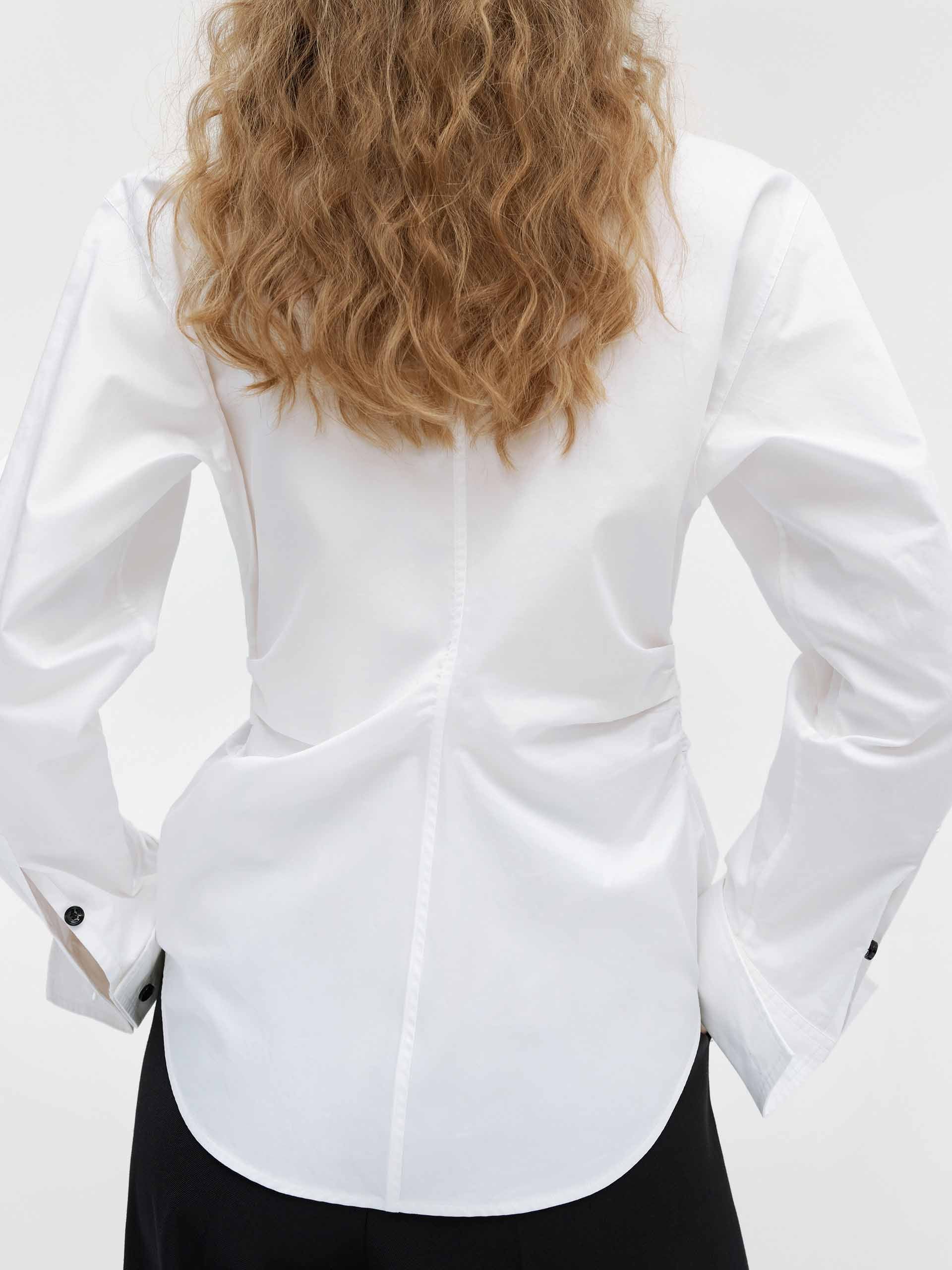 Pleated Waist Cotton Shirt - Image 3
