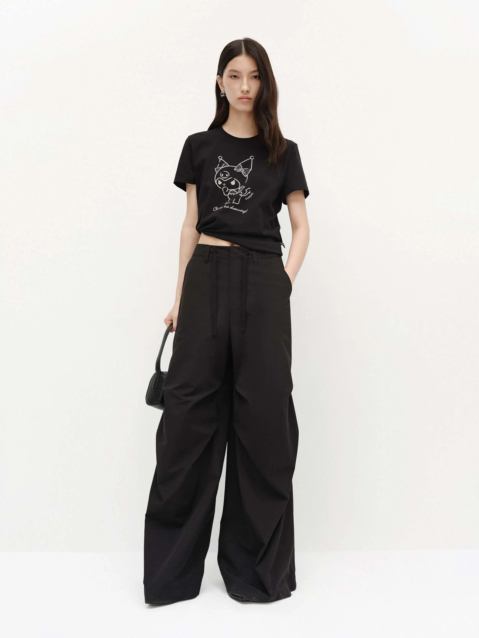 Pleated Wide Leg Cargo Pants - Image 10