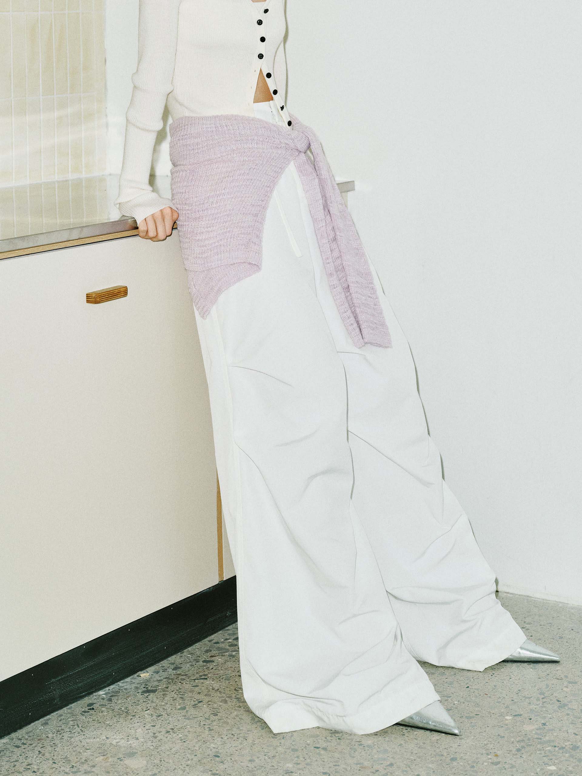 Pleated Wide Leg Cargo Pants - Image 7