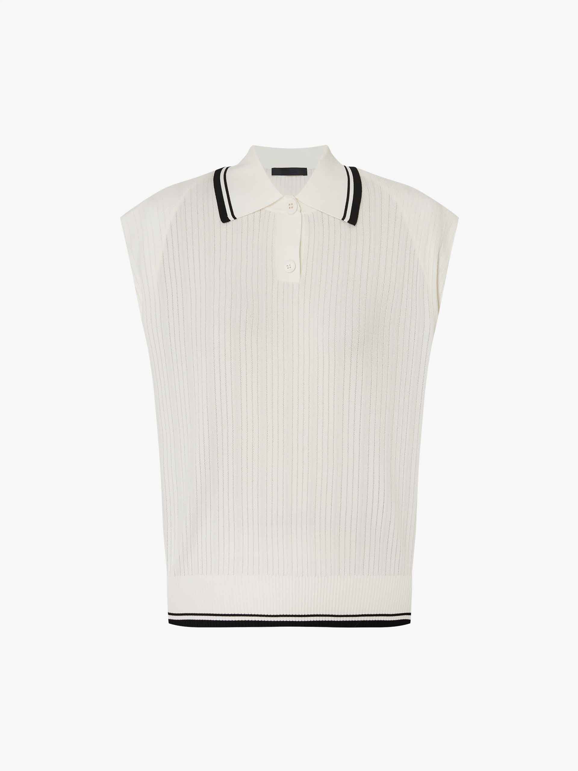 Polo Collar Sleeveless Top - Image 5