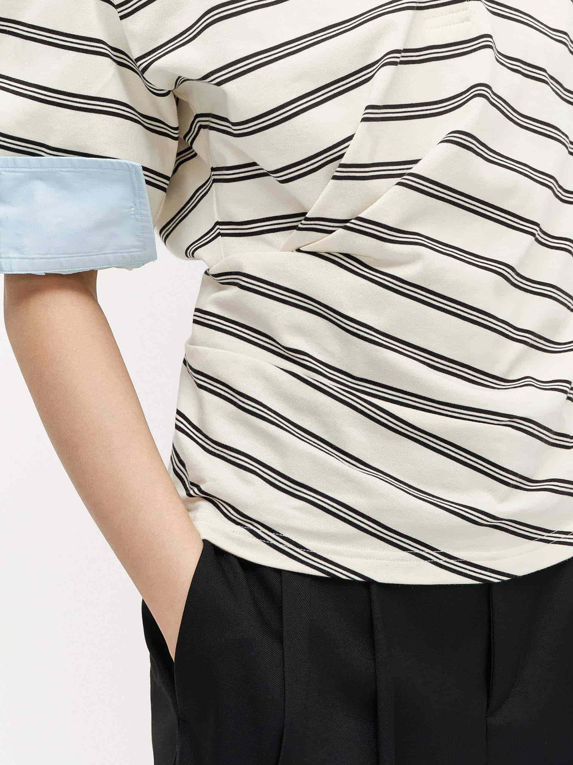 Polo Collar Striped Top - Image 8