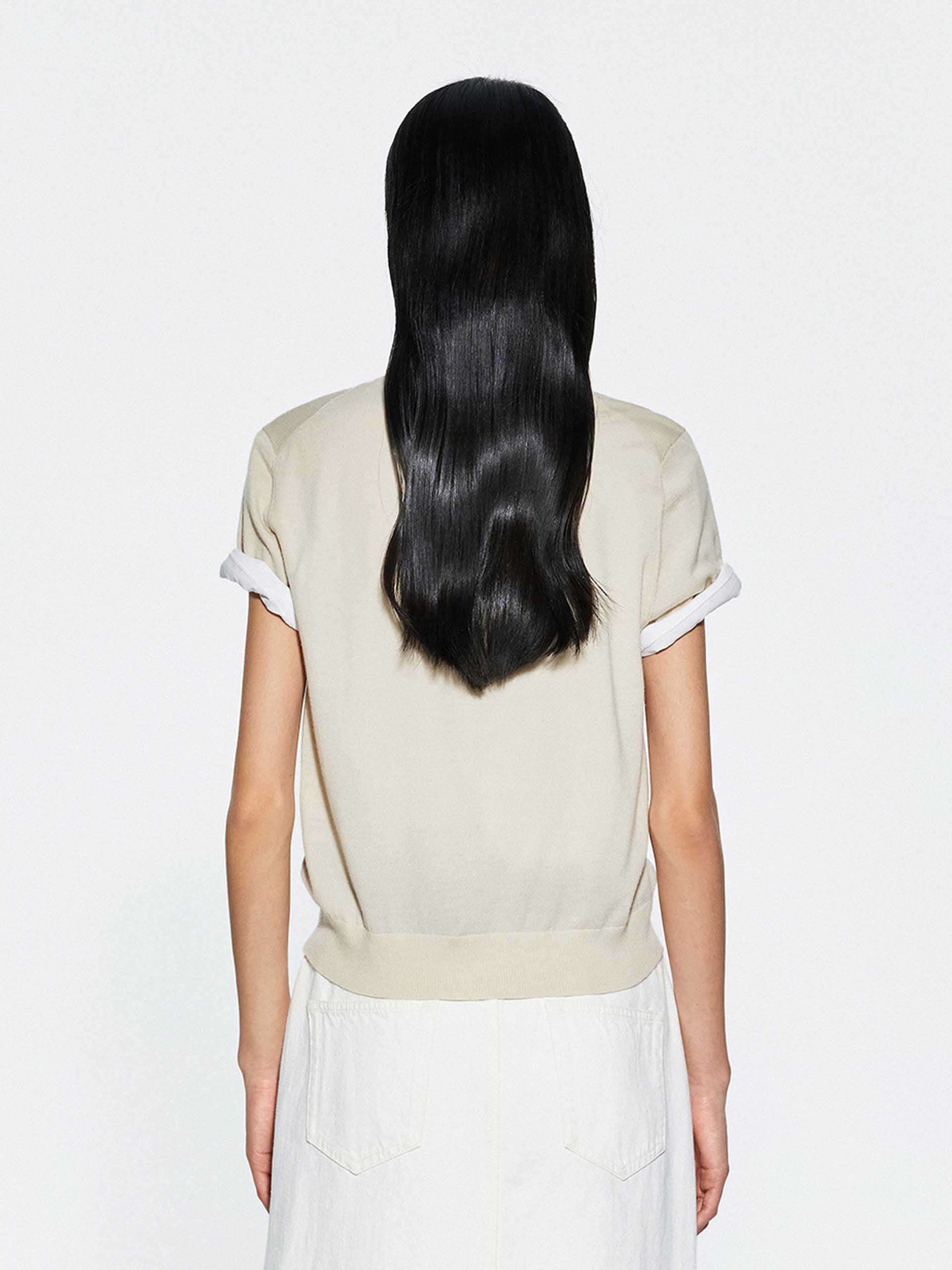 Polo Collar Wool Knit Top - Image 12