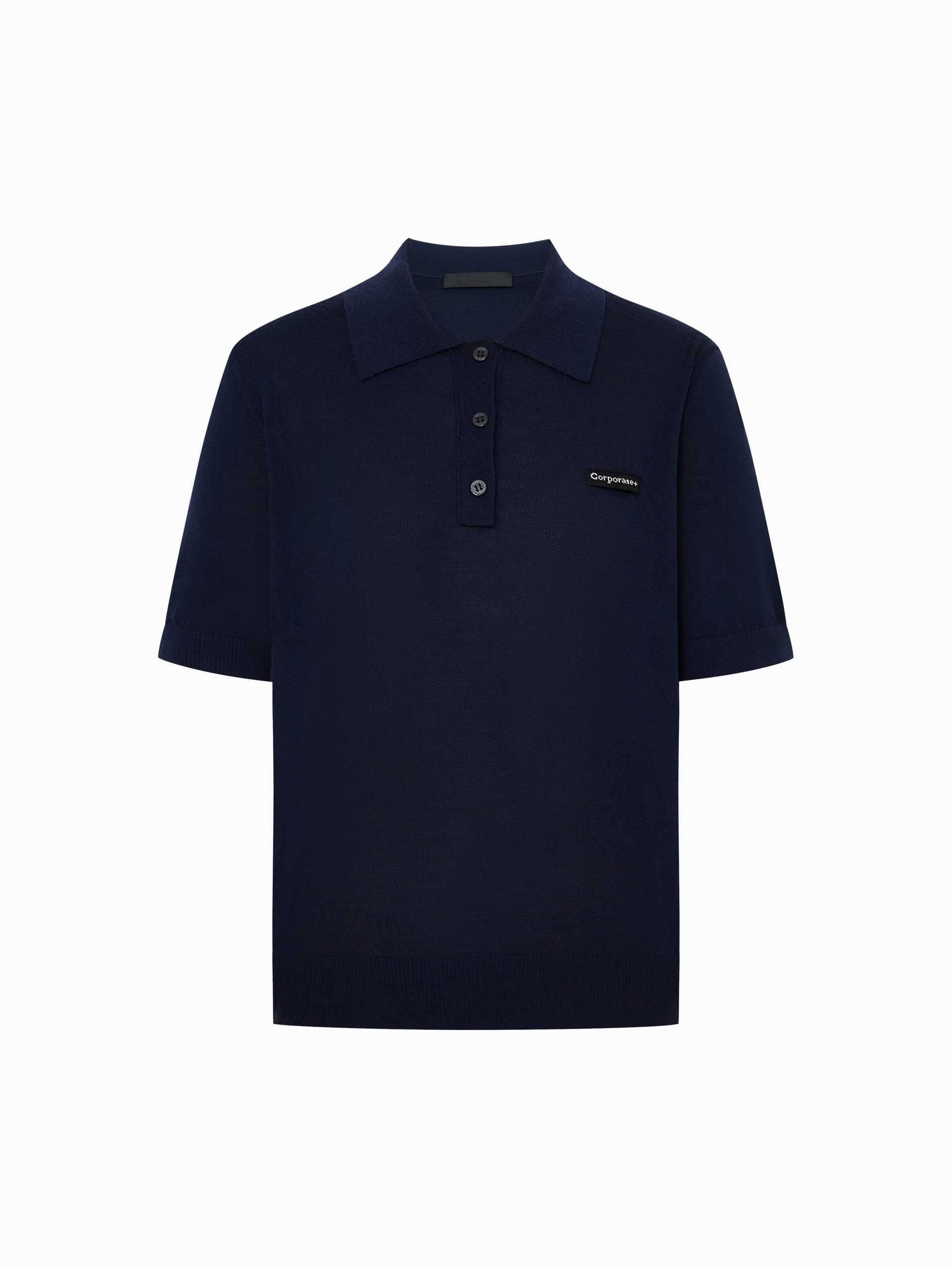 Polo Collar Wool Knit Top - Image 5