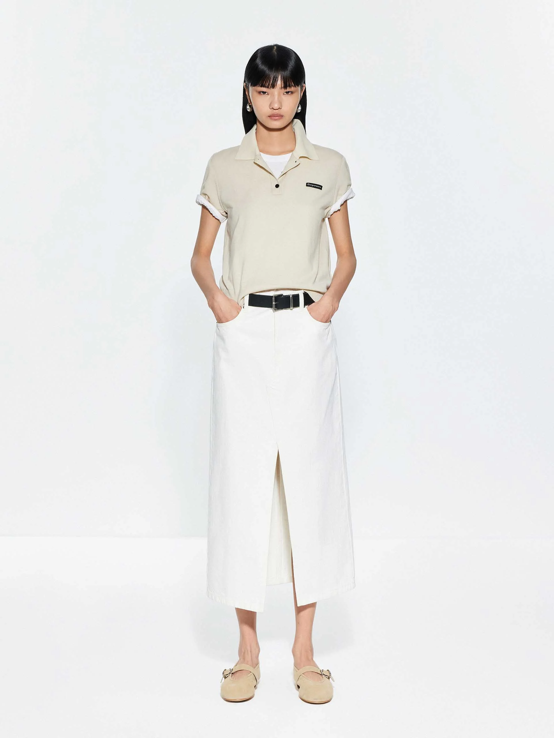 Polo Collar Wool Knit Top - Image 8