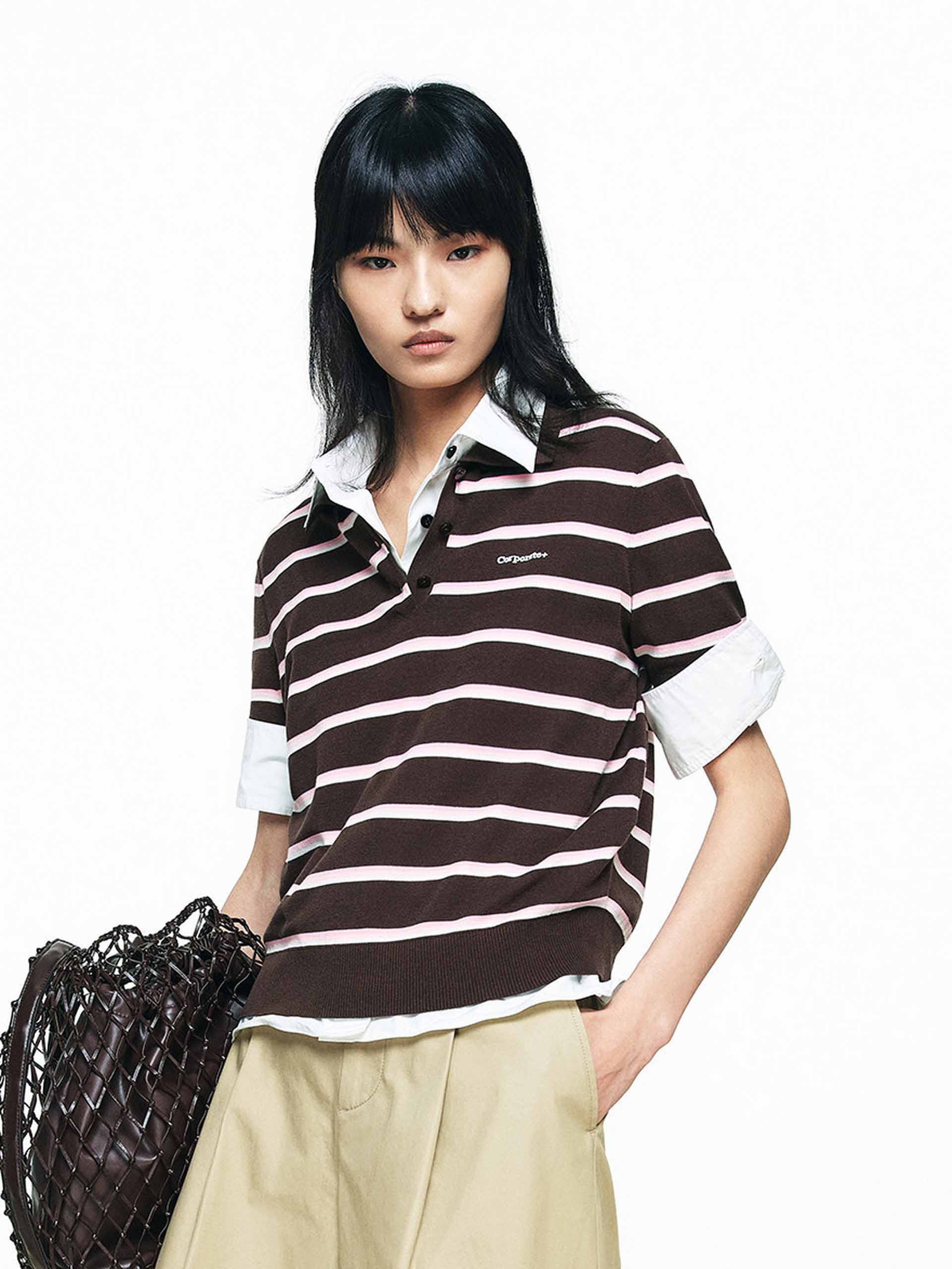 Polo Neck Striped Top - Image 3