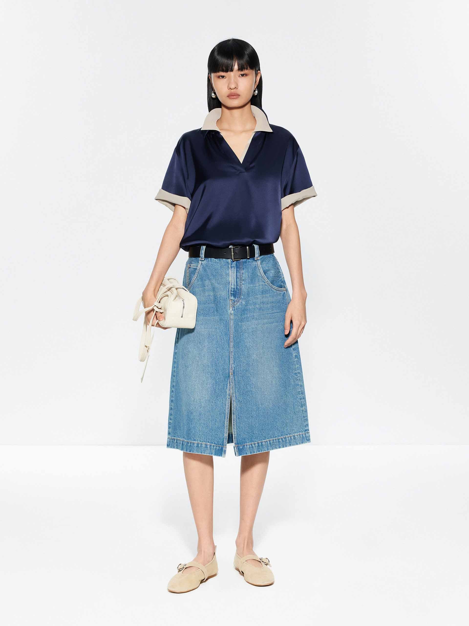 Polo V-neck Blouse - Image 2